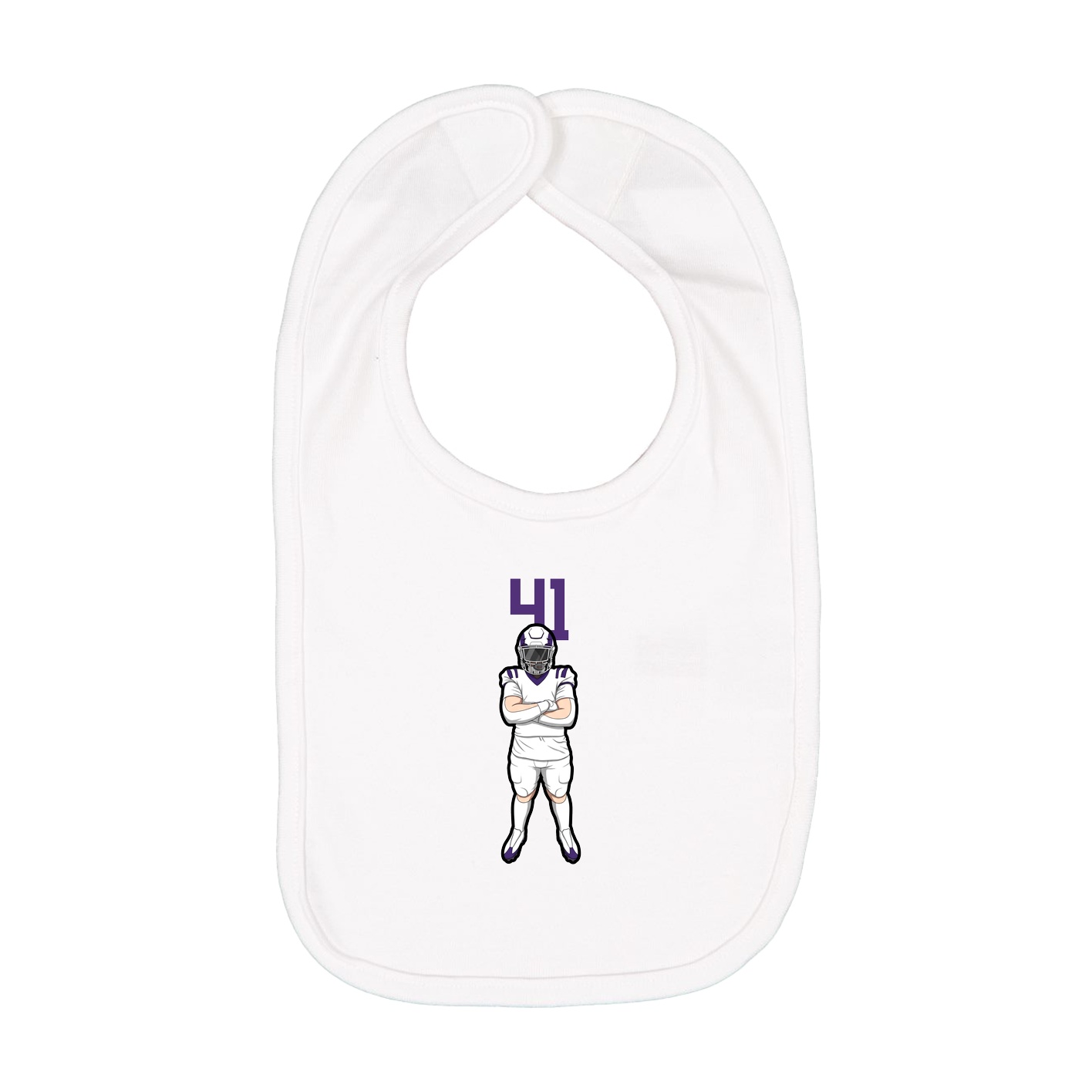 Infant Bib — Number Top in White