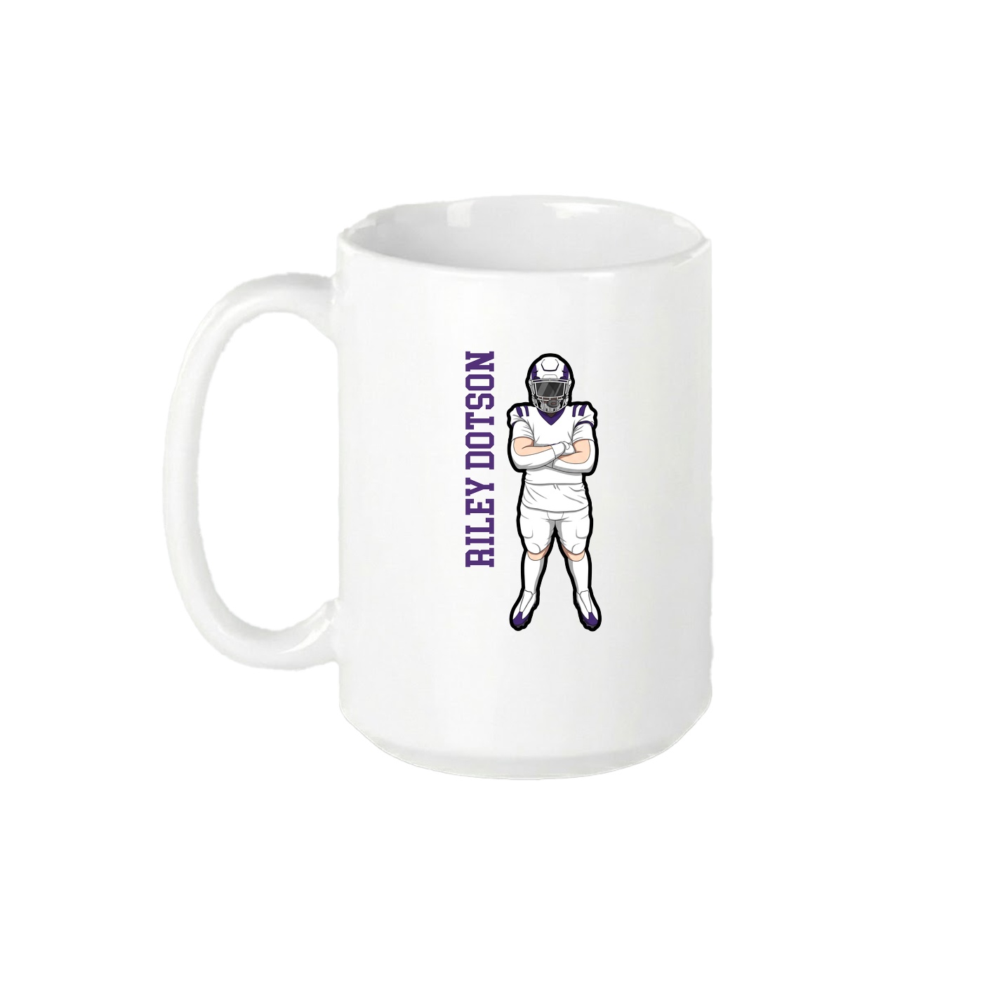 15oz Coffee Mug — Name Vertical in White