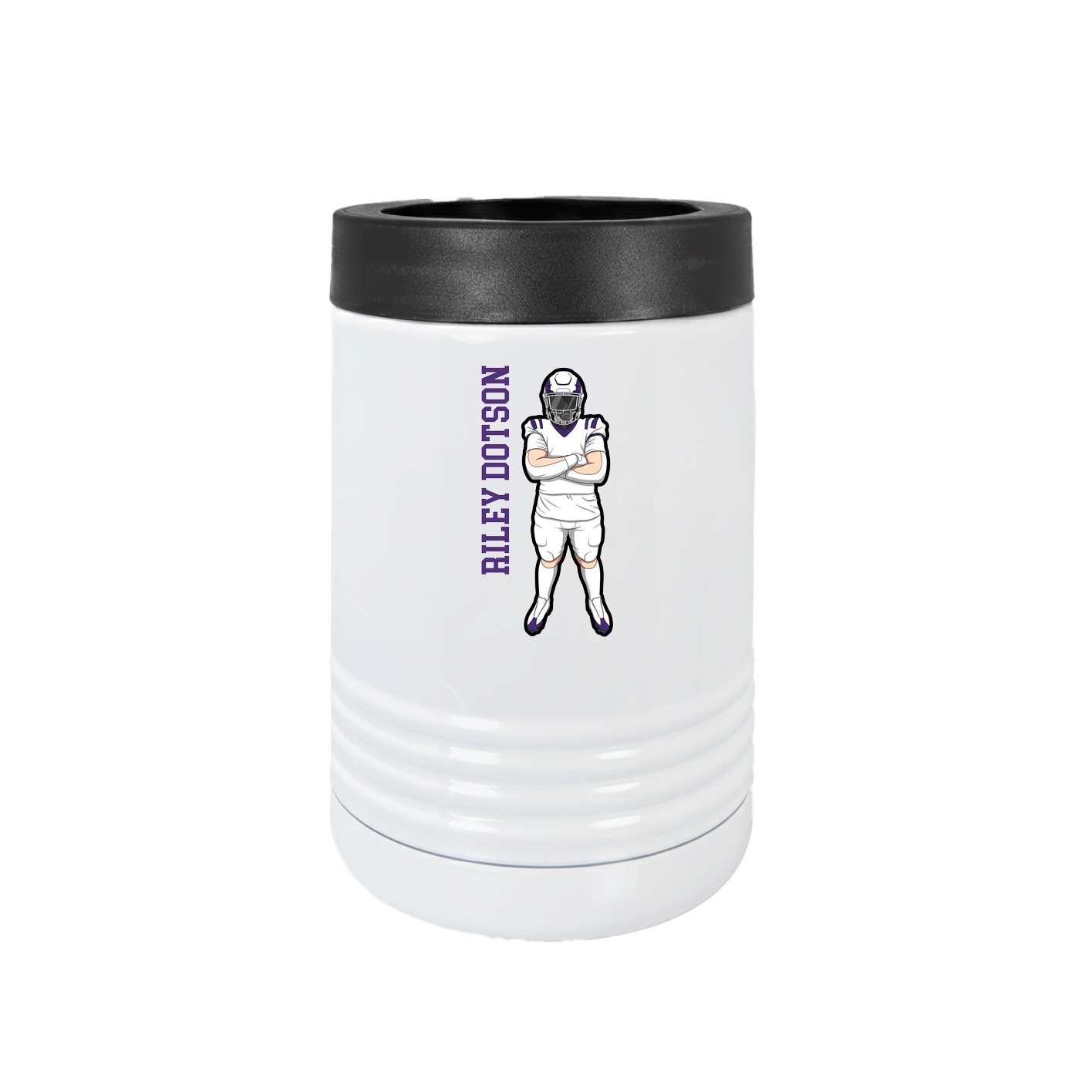 Beverage Holder — Name Vertical in White
