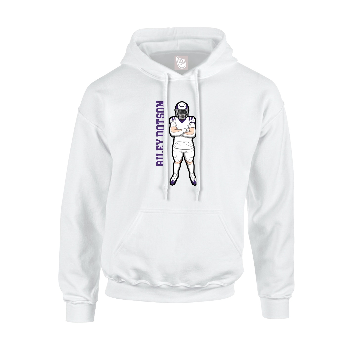 Hoodie — Name Vertical in White