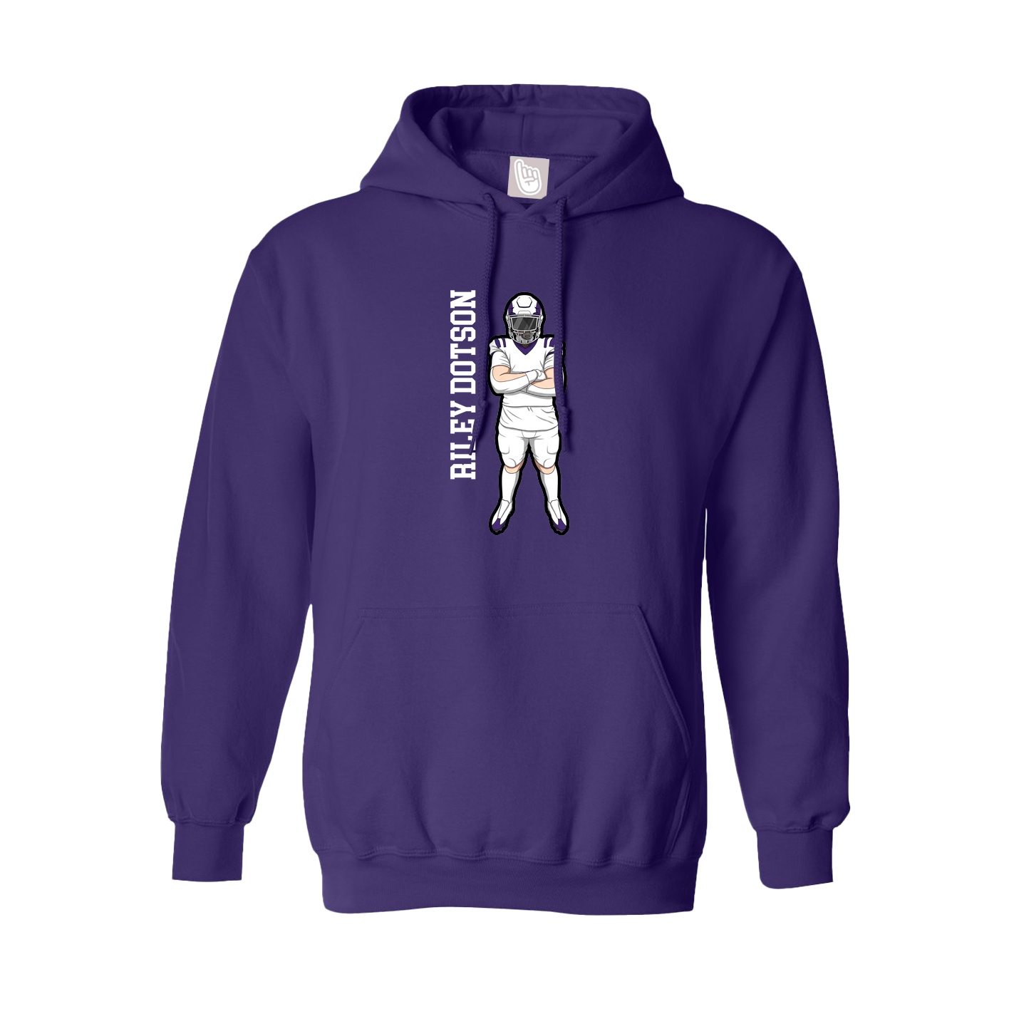 Youth Hoodie — Name Vertical in Purple