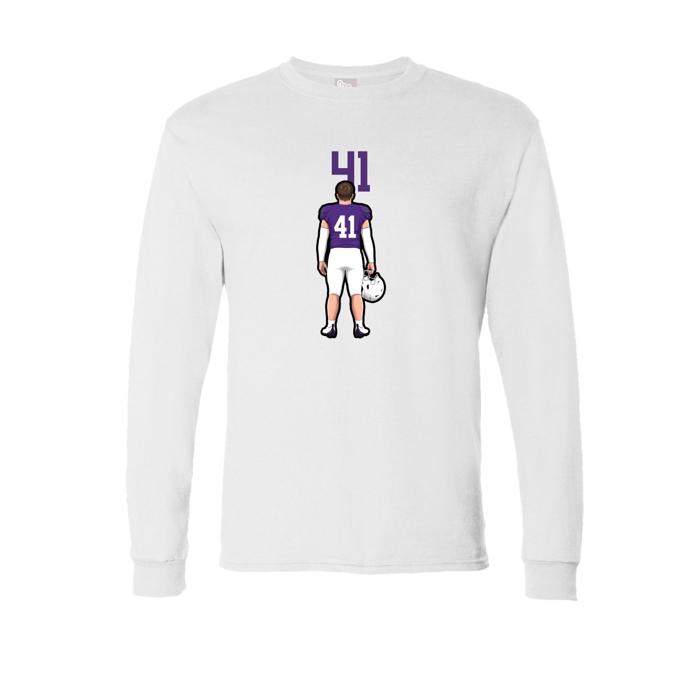 Long Sleeve Tee — Number Top in White
