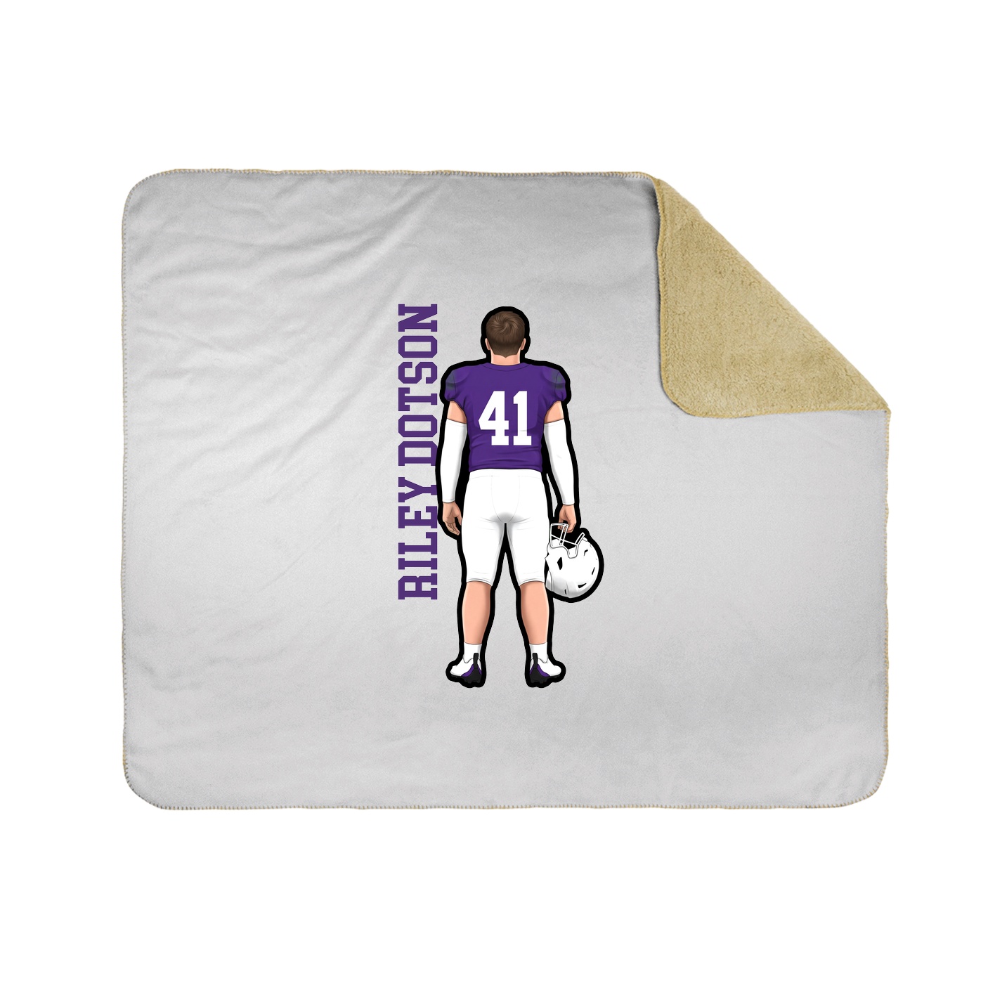 Throw Blanket — Name Vertical in White