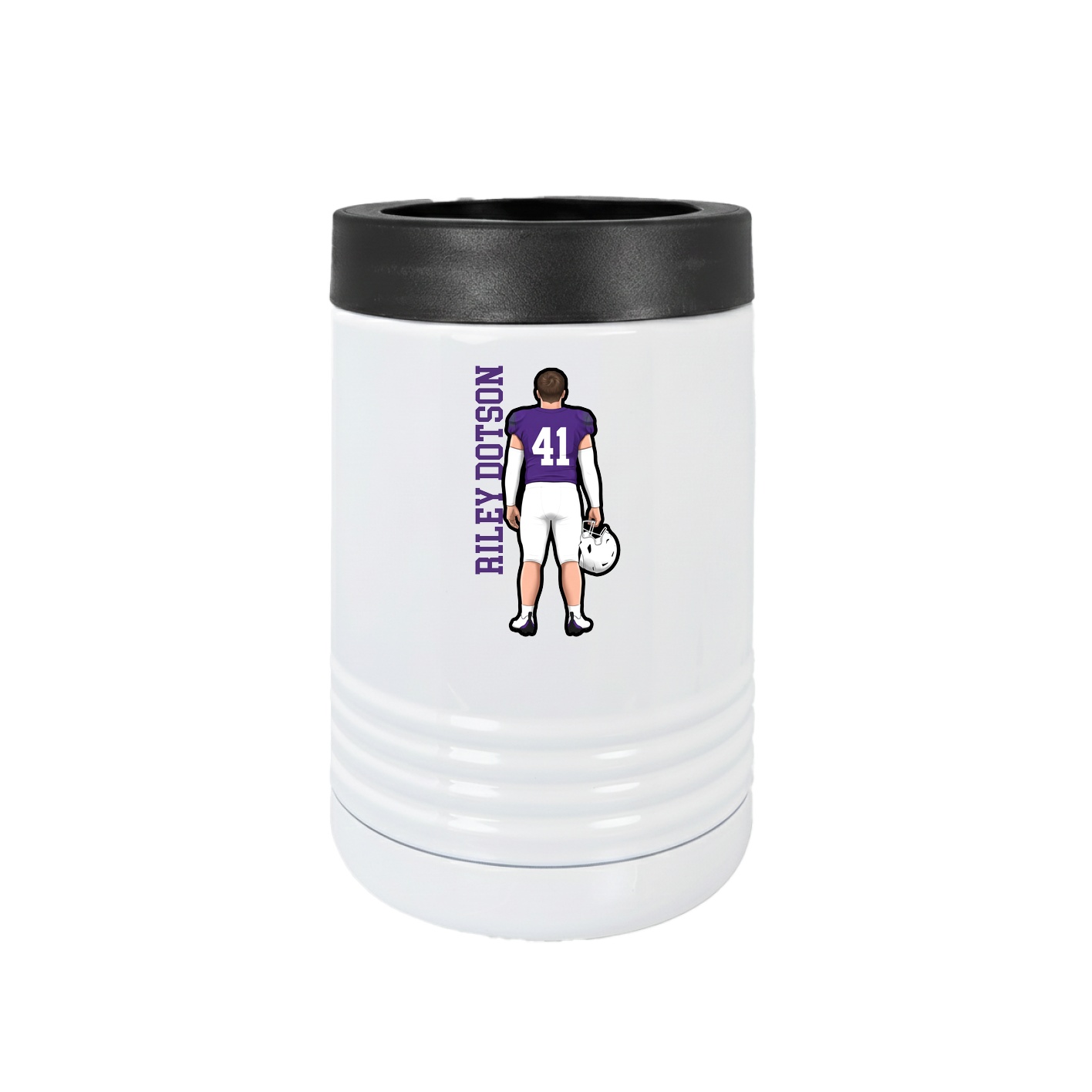 Beverage Holder — Name Vertical in White