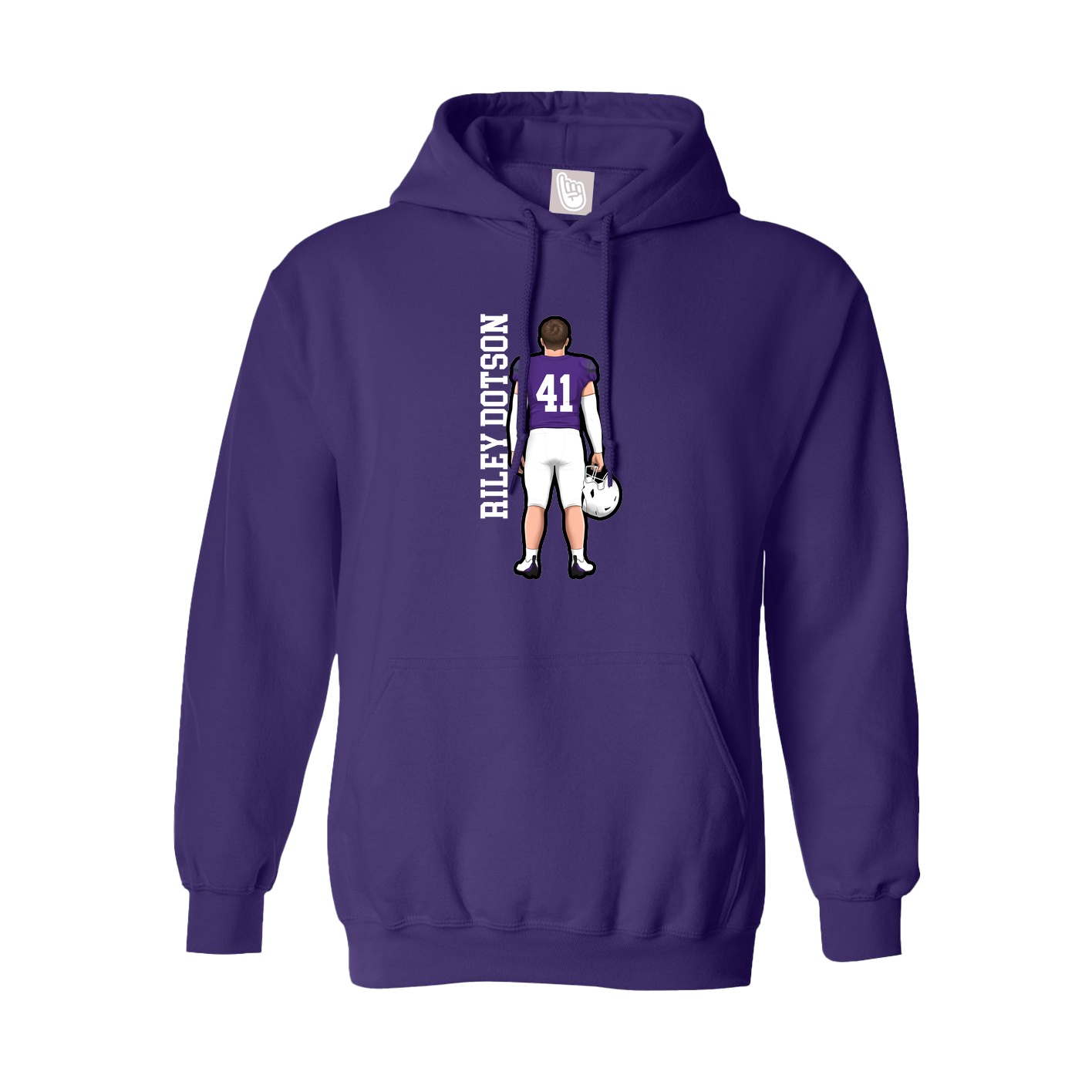Youth Hoodie — Name Vertical in Purple