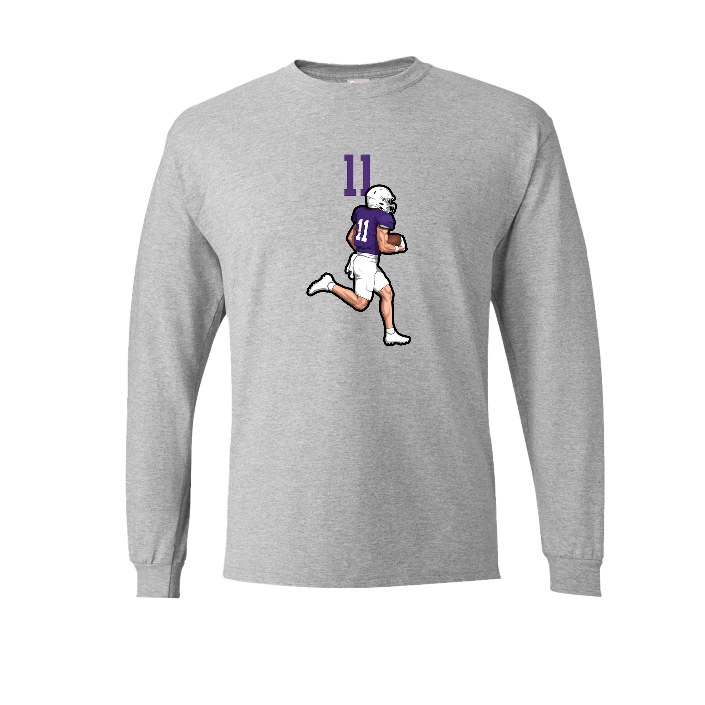Long Sleeve Tee — Number Top in Grey