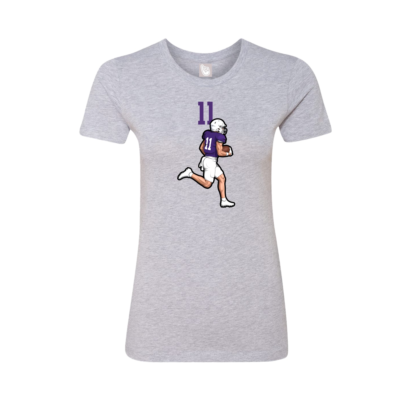 Fitted Women's Tee — Number Top in Grey