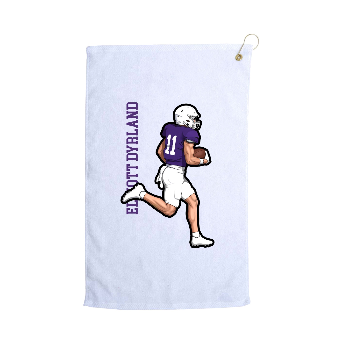 Golf Towel — Name Vertical in White