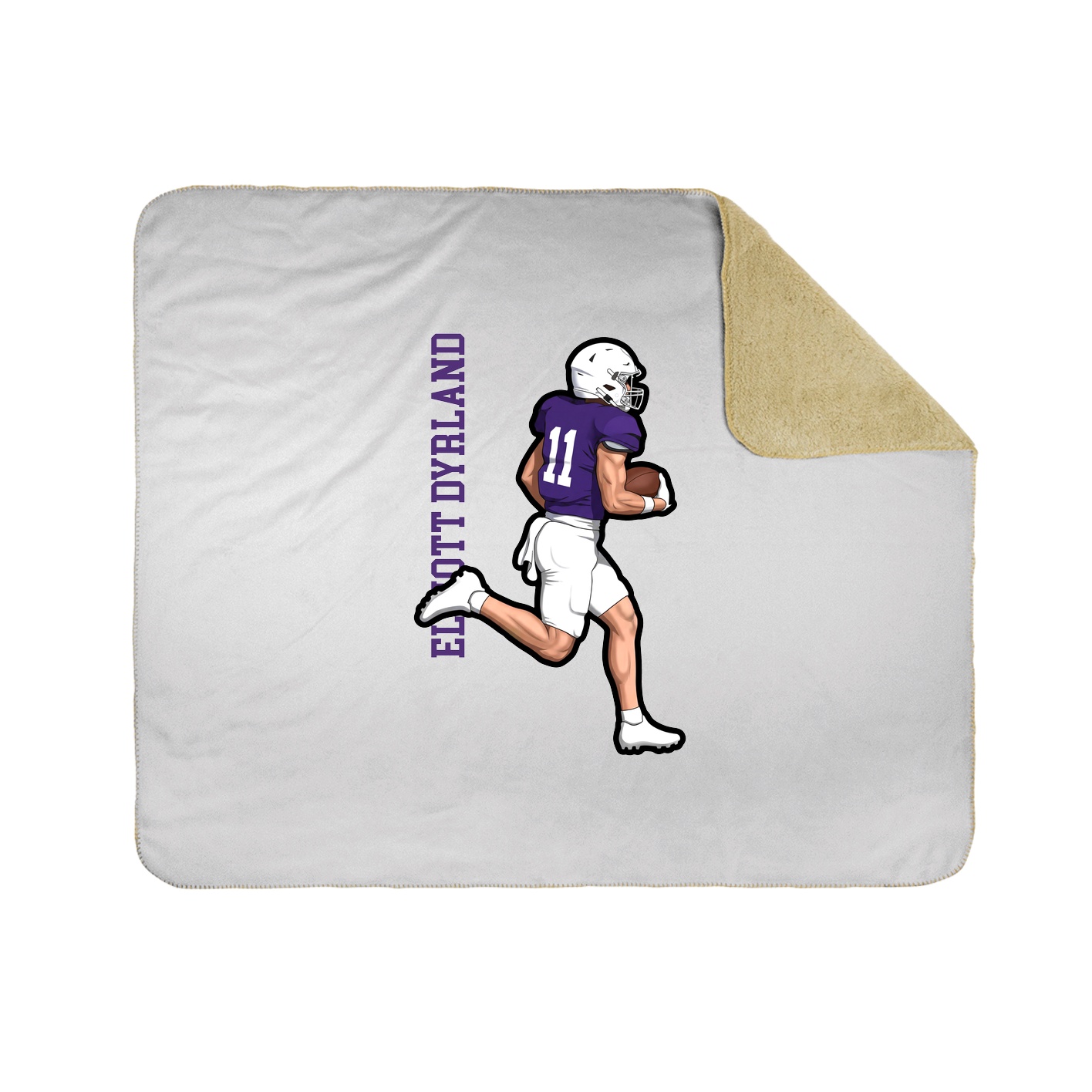 Throw Blanket — Name Vertical in White