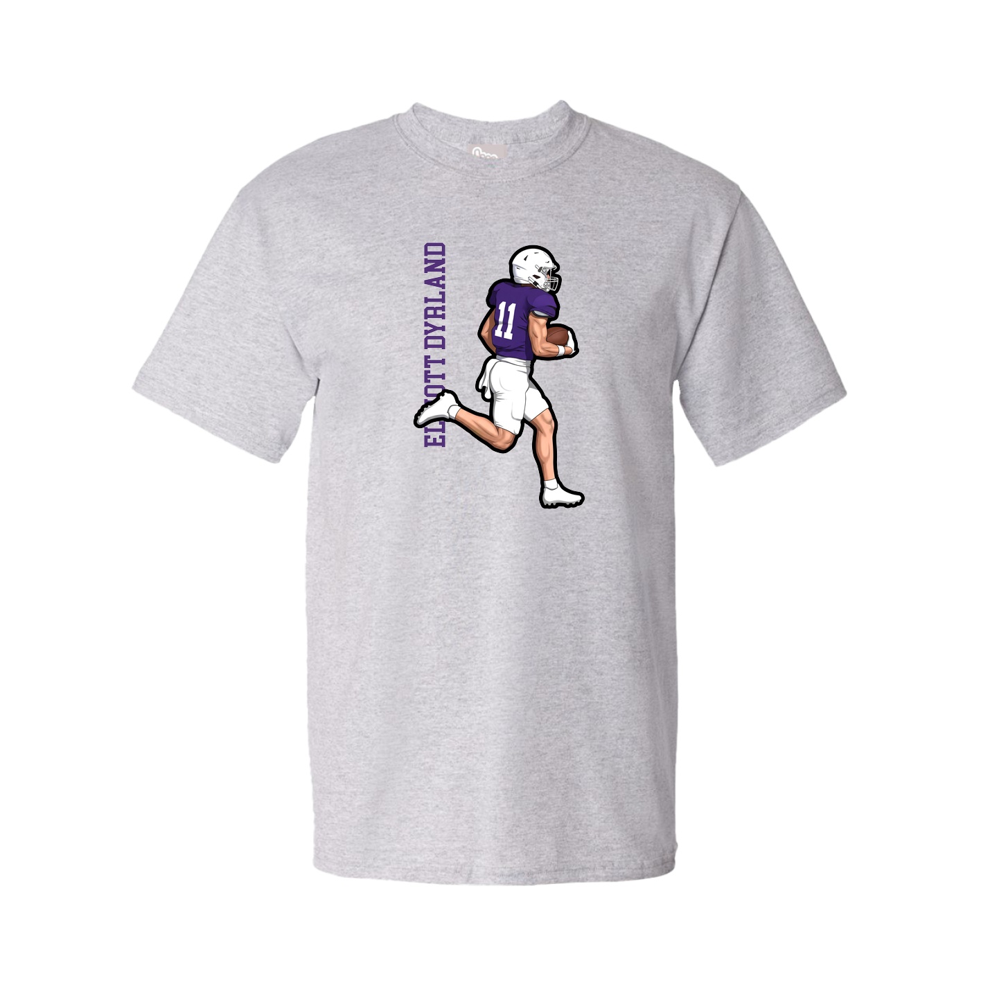 Tee — Name Vertical in Grey