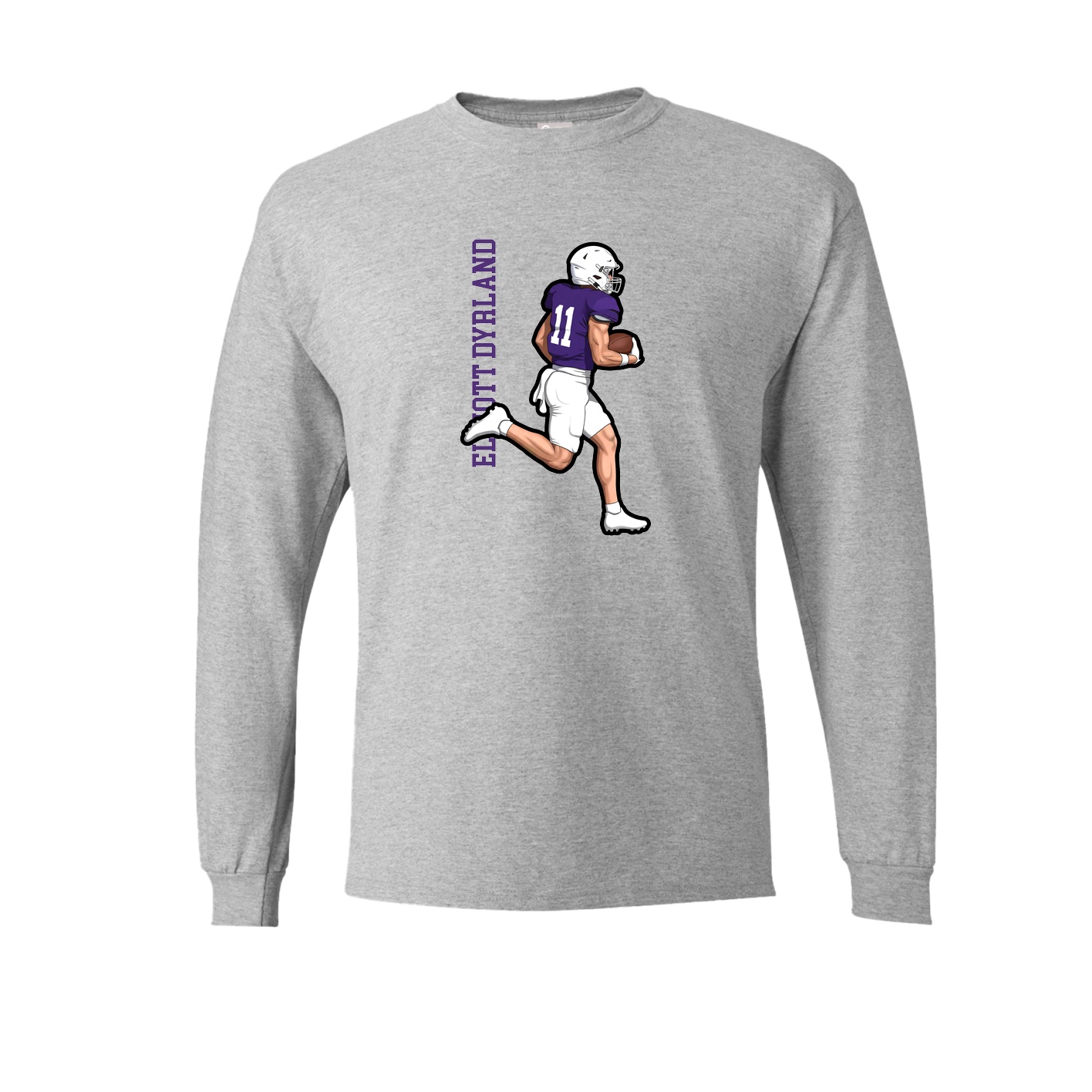 Long Sleeve Tee — Name Vertical in Grey