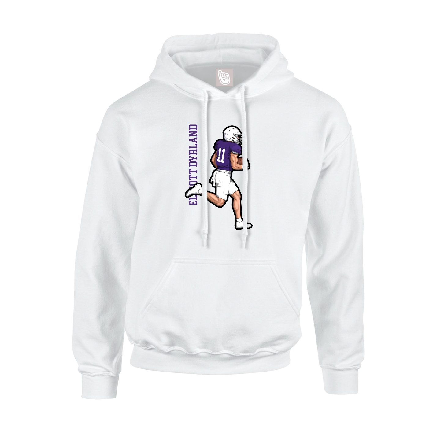 Hoodie — Name Vertical in White