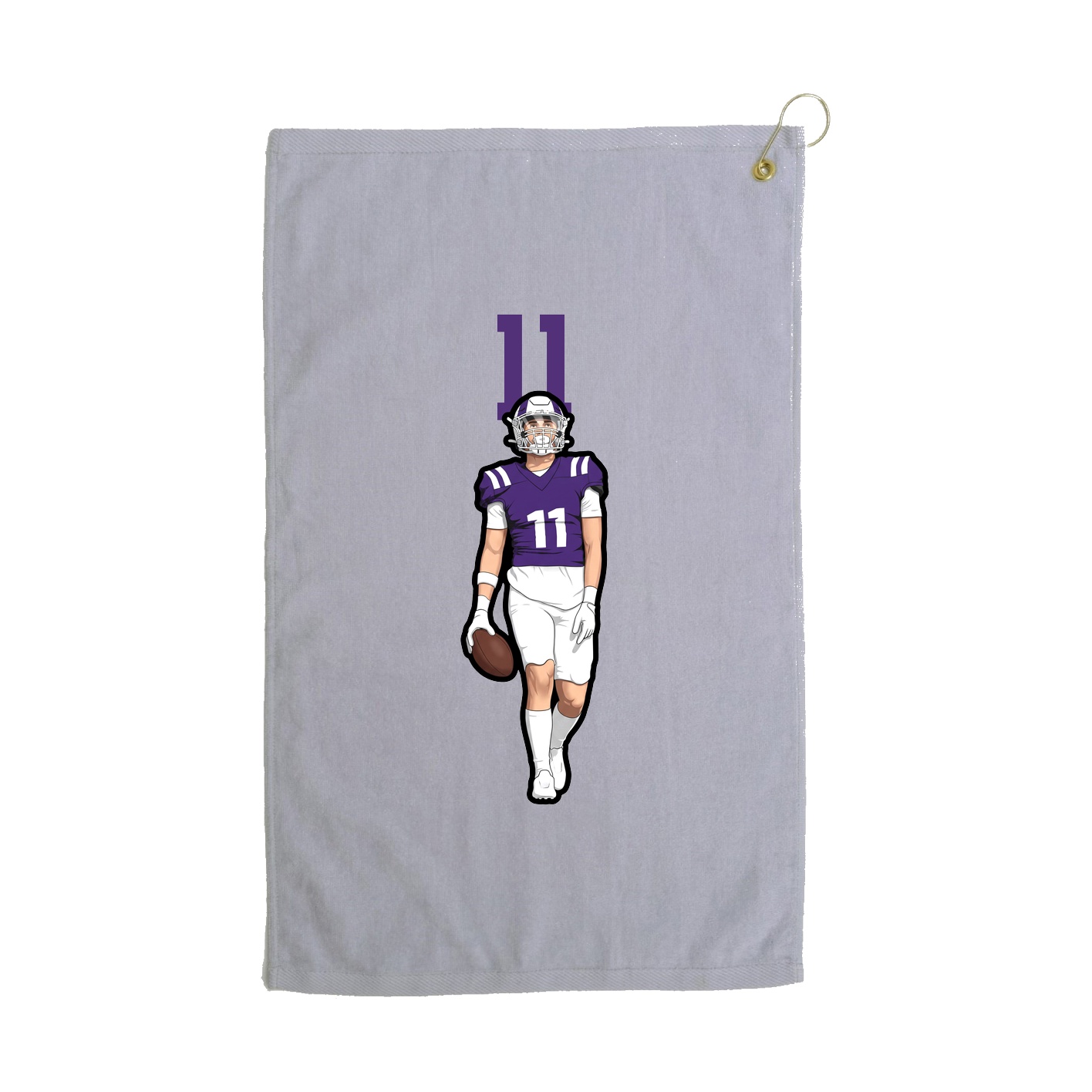 Golf Towel — Number Top in Grey