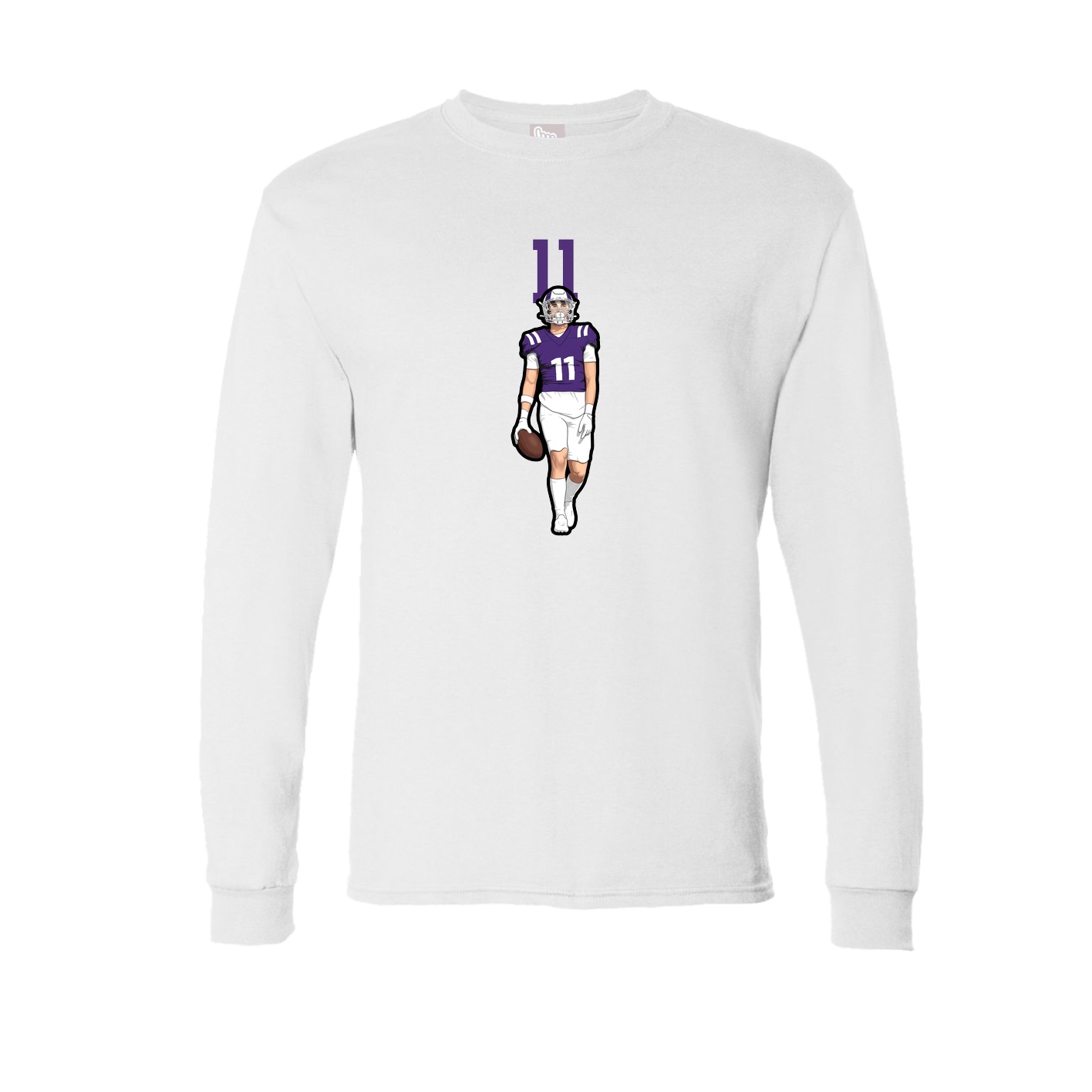 Long Sleeve Tee — Number Top in White