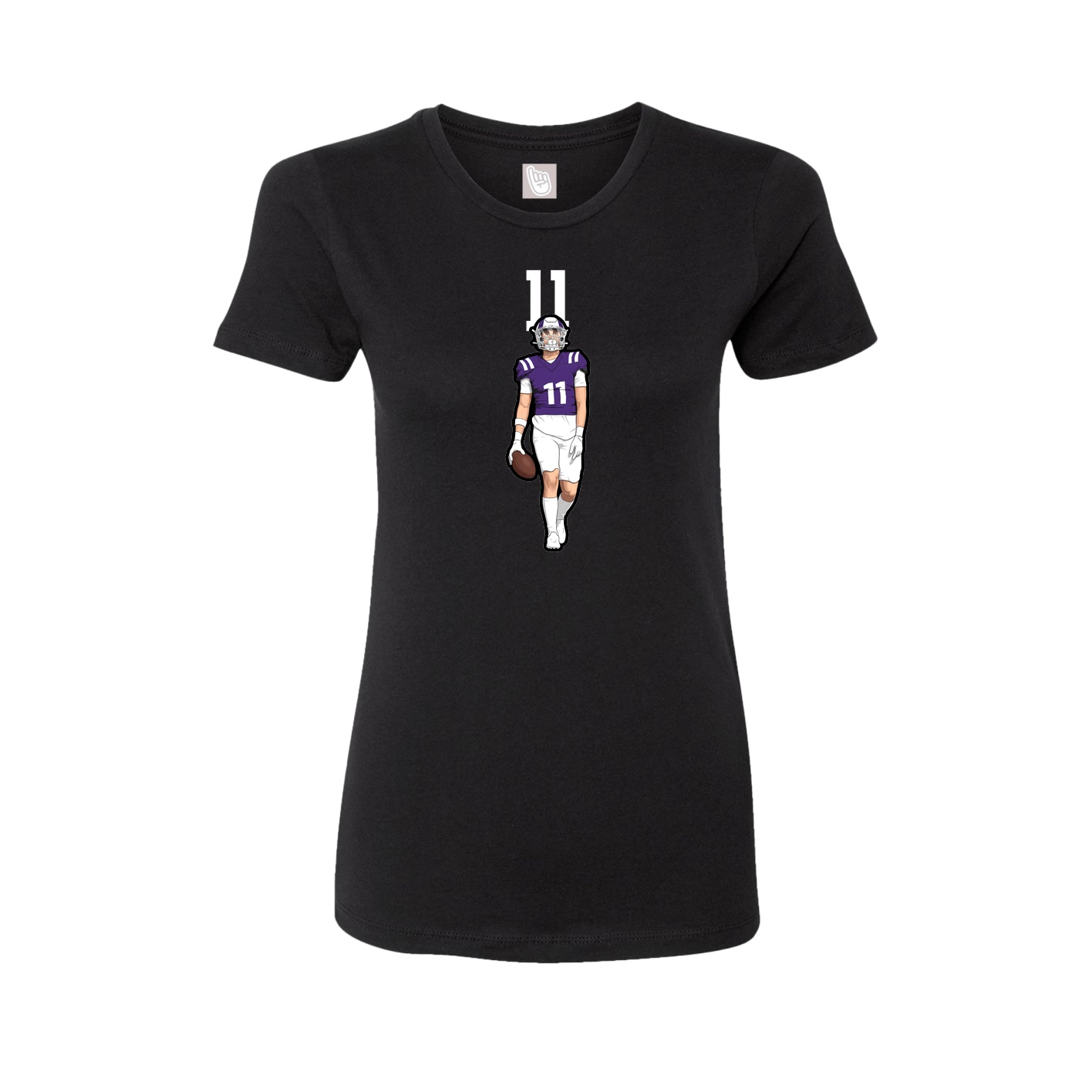 Fitted Women's Tee — Number Top in Black