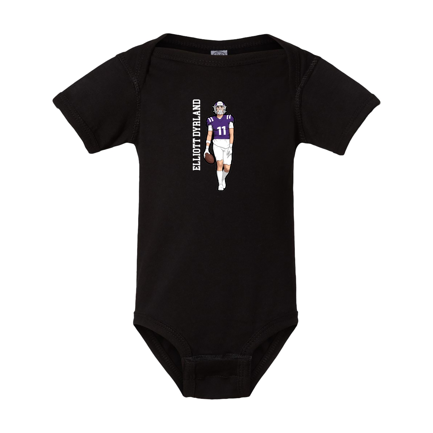 Baby Onesie — Name Vertical in Black