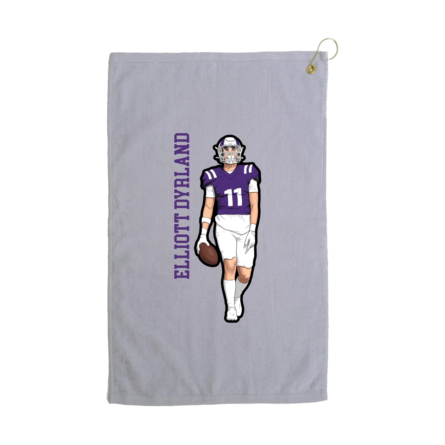 Golf Towel — Name Vertical in Grey