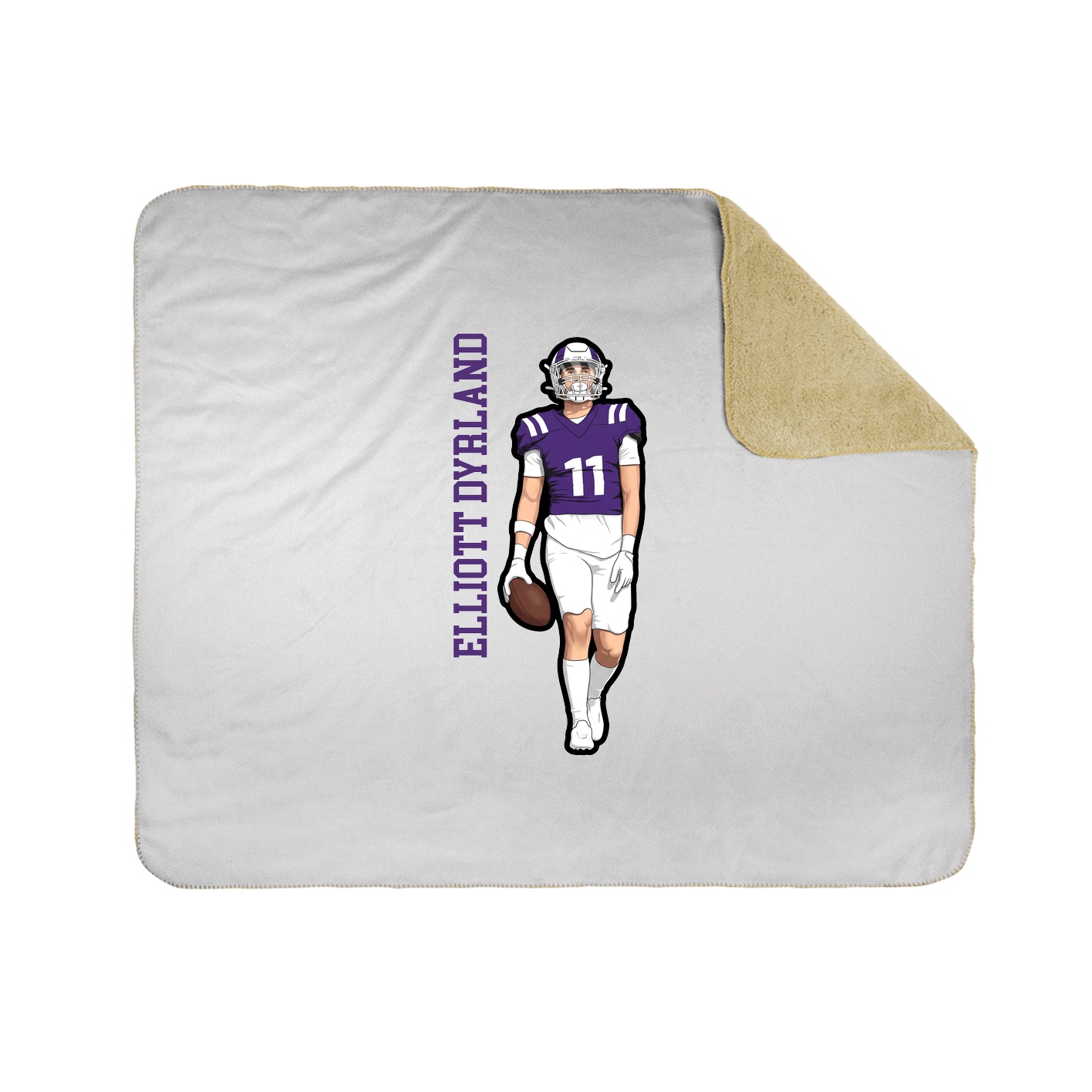 Throw Blanket — Name Vertical in White