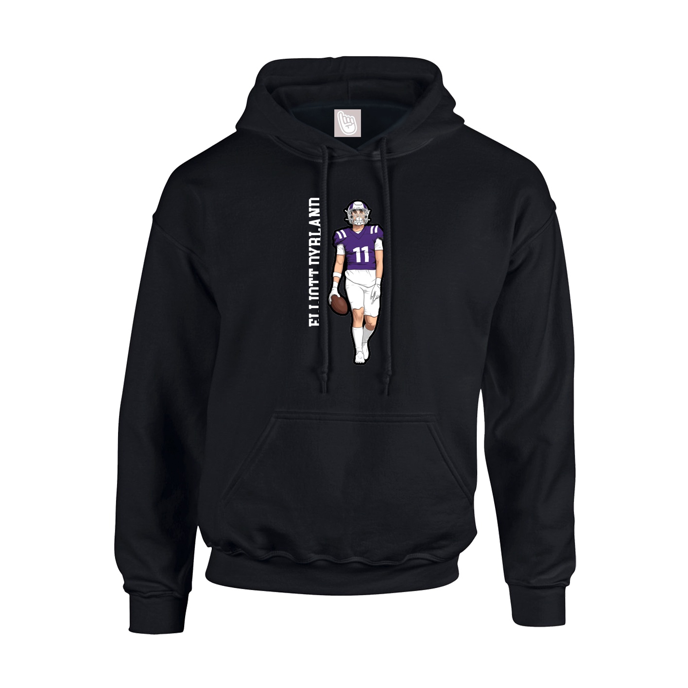Hoodie — Name Vertical in Black