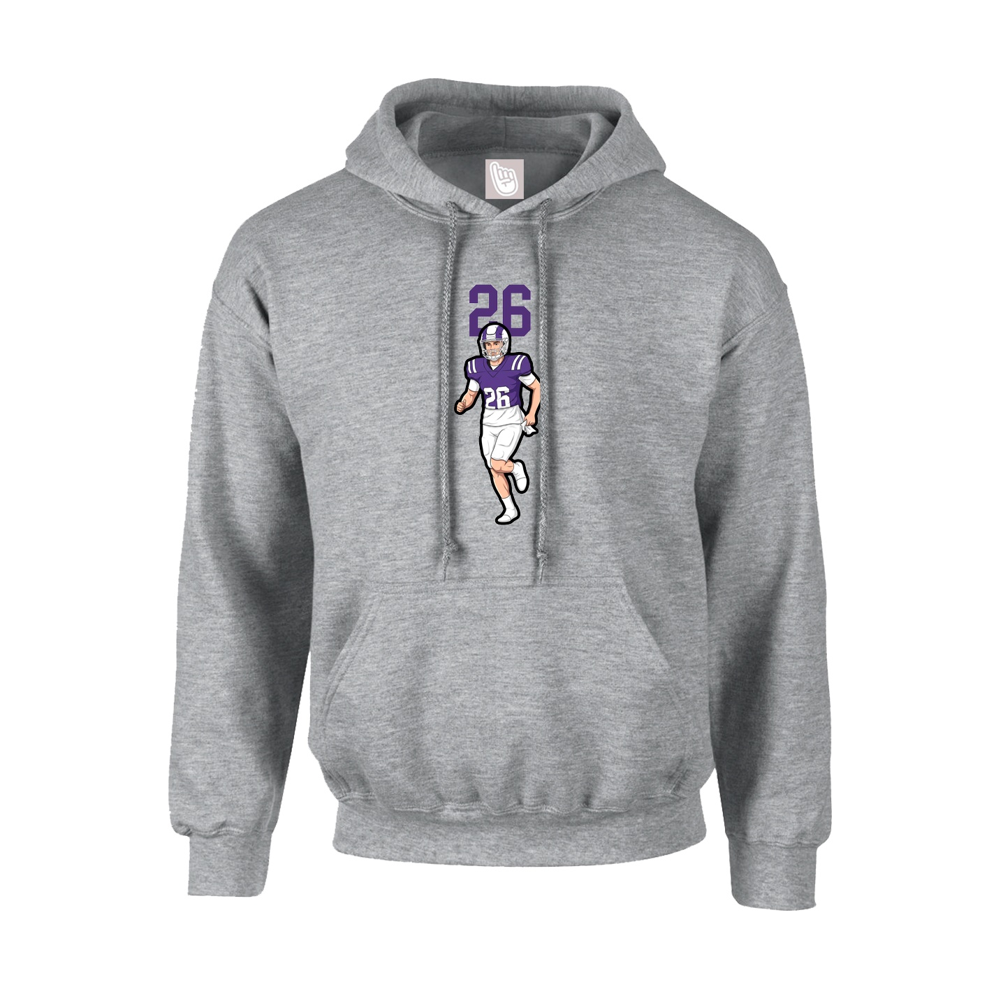 Youth Hoodie — Number Top in Grey