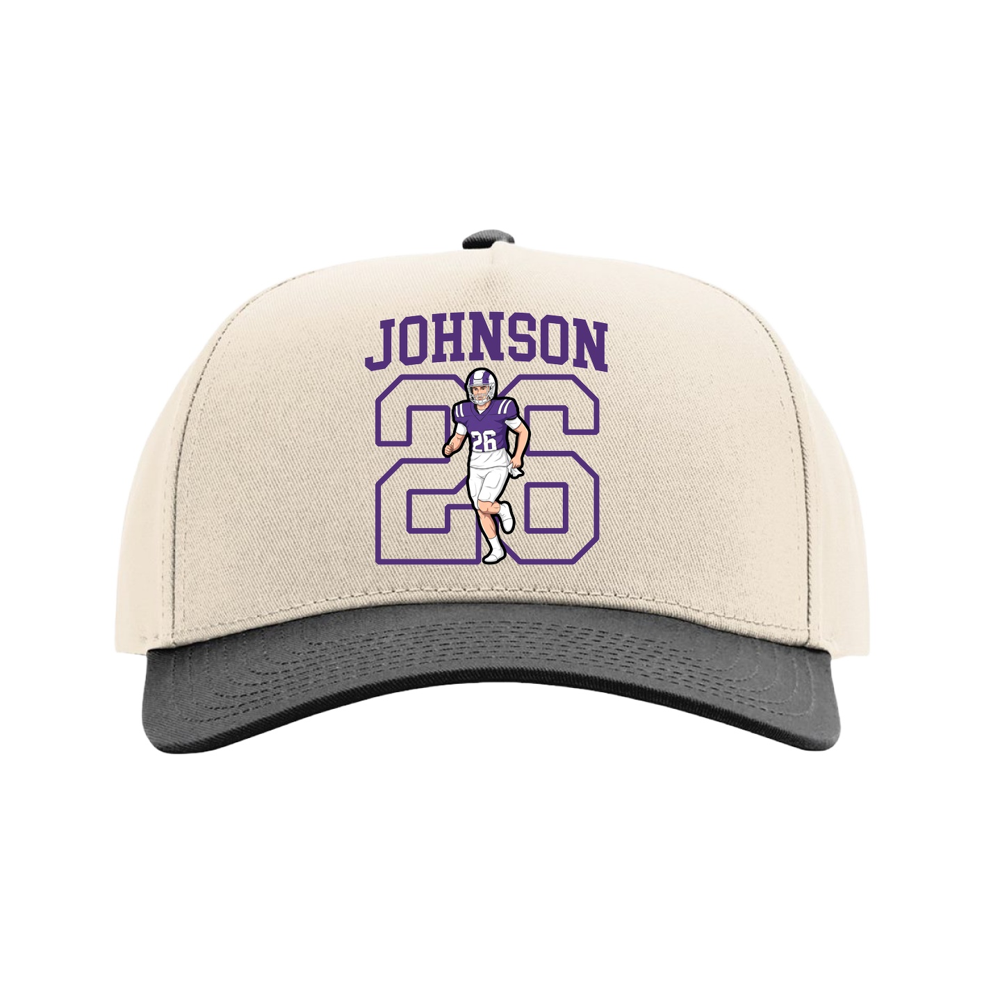 Full Fabric Five-Panel Champ Cap — Shirsey in Cream/Black