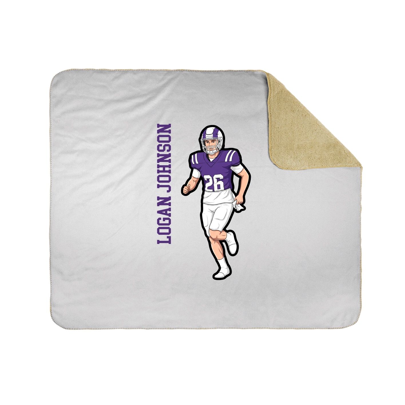 Throw Blanket — Name Vertical in White