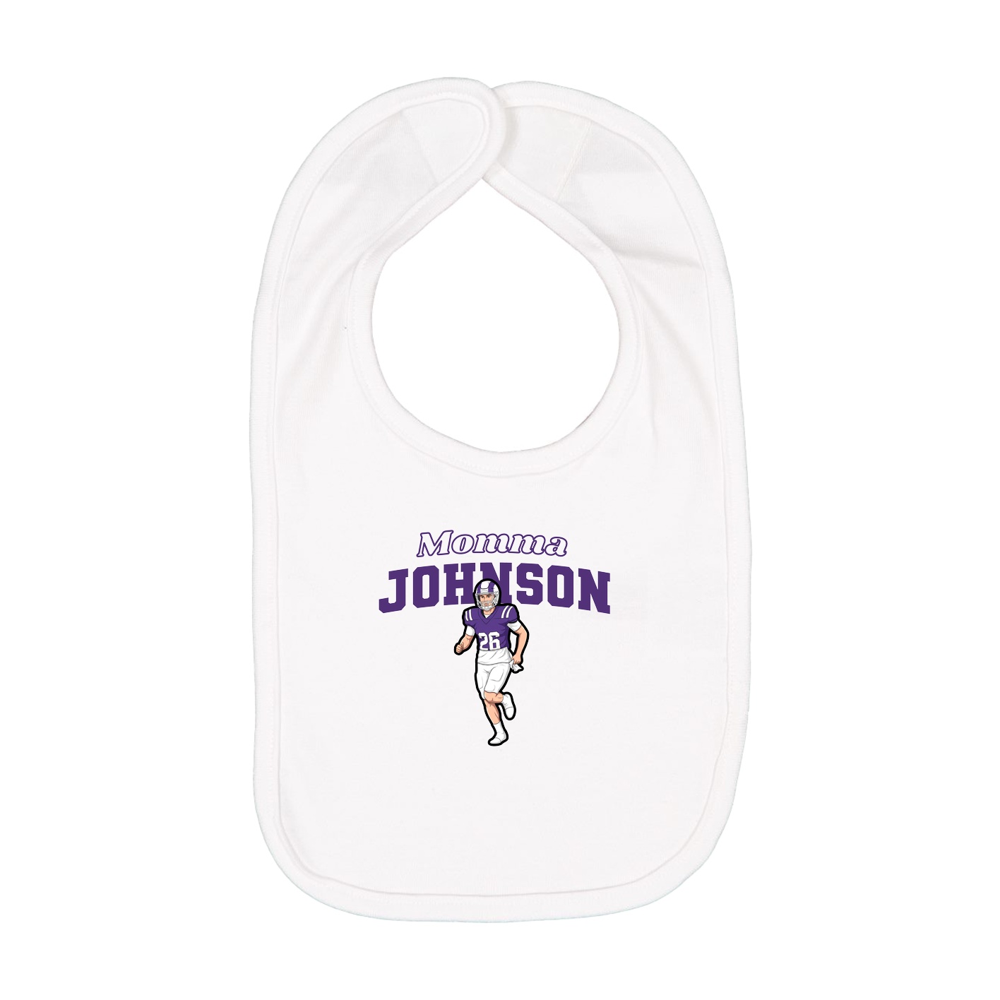 Infant Bib — Mothers Day Block in White