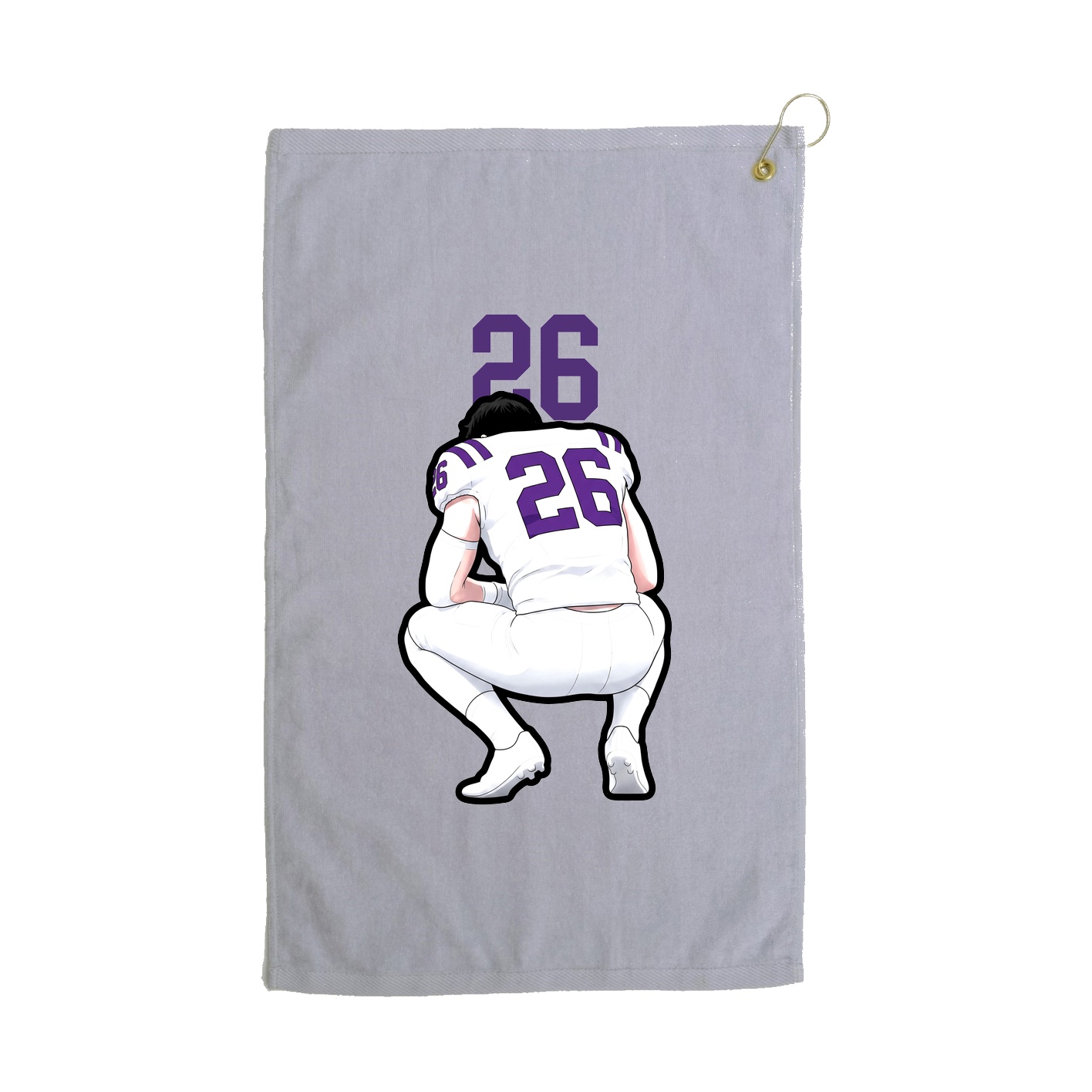 Golf Towel — Number Top in Grey