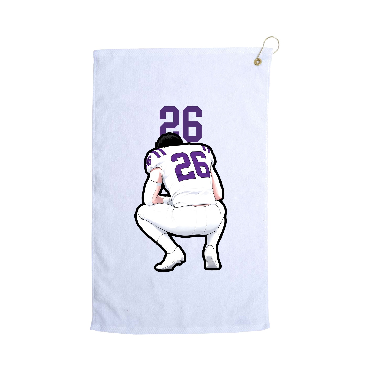 Golf Towel — Number Top in White
