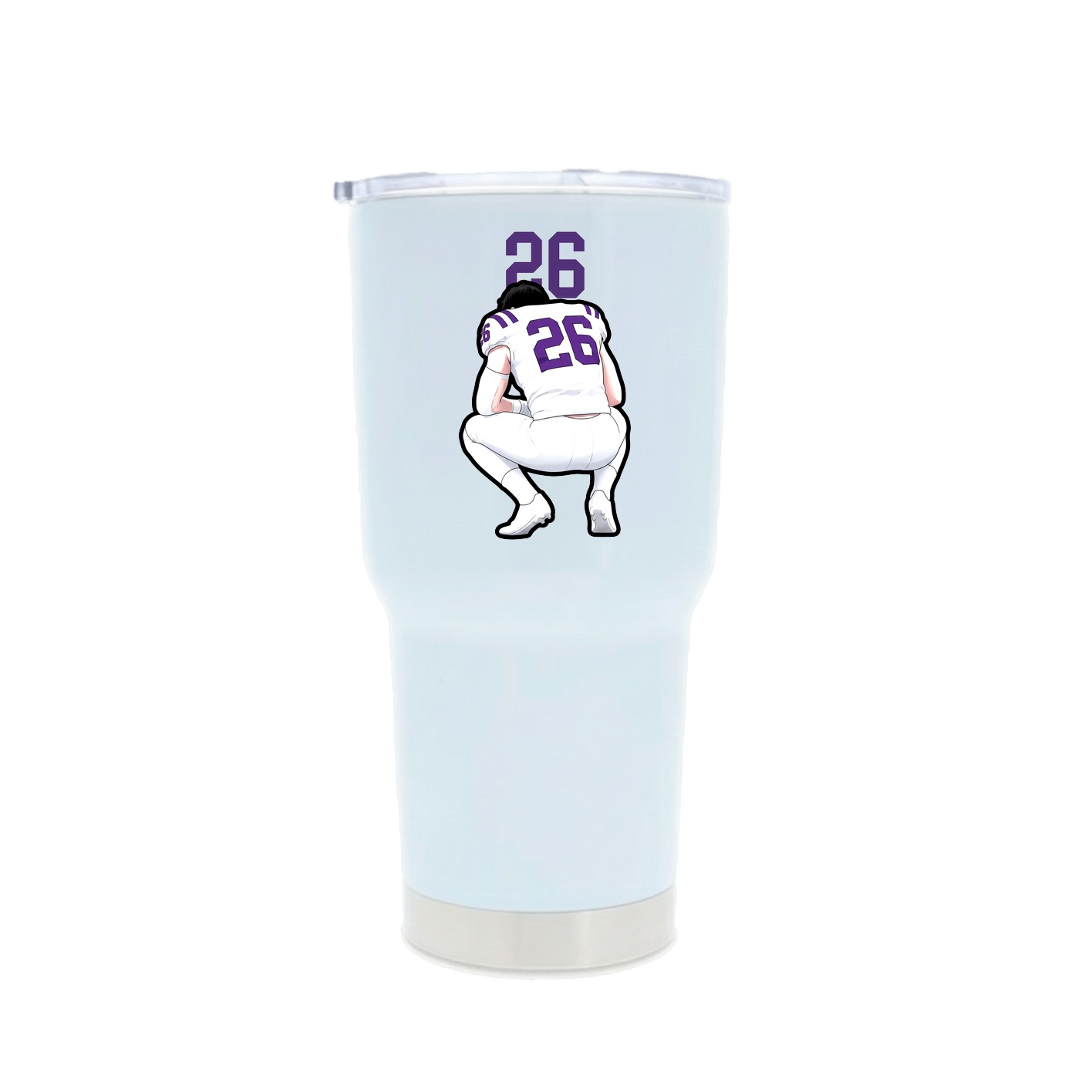 30oz Stainless Steel Tumbler — Number Top in White