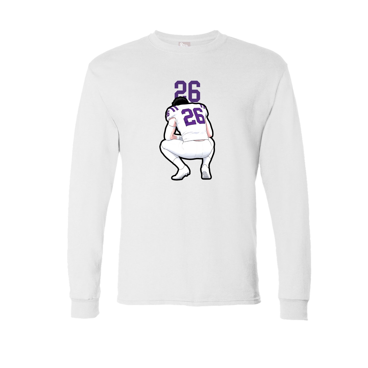 Long Sleeve Tee — Number Top in White