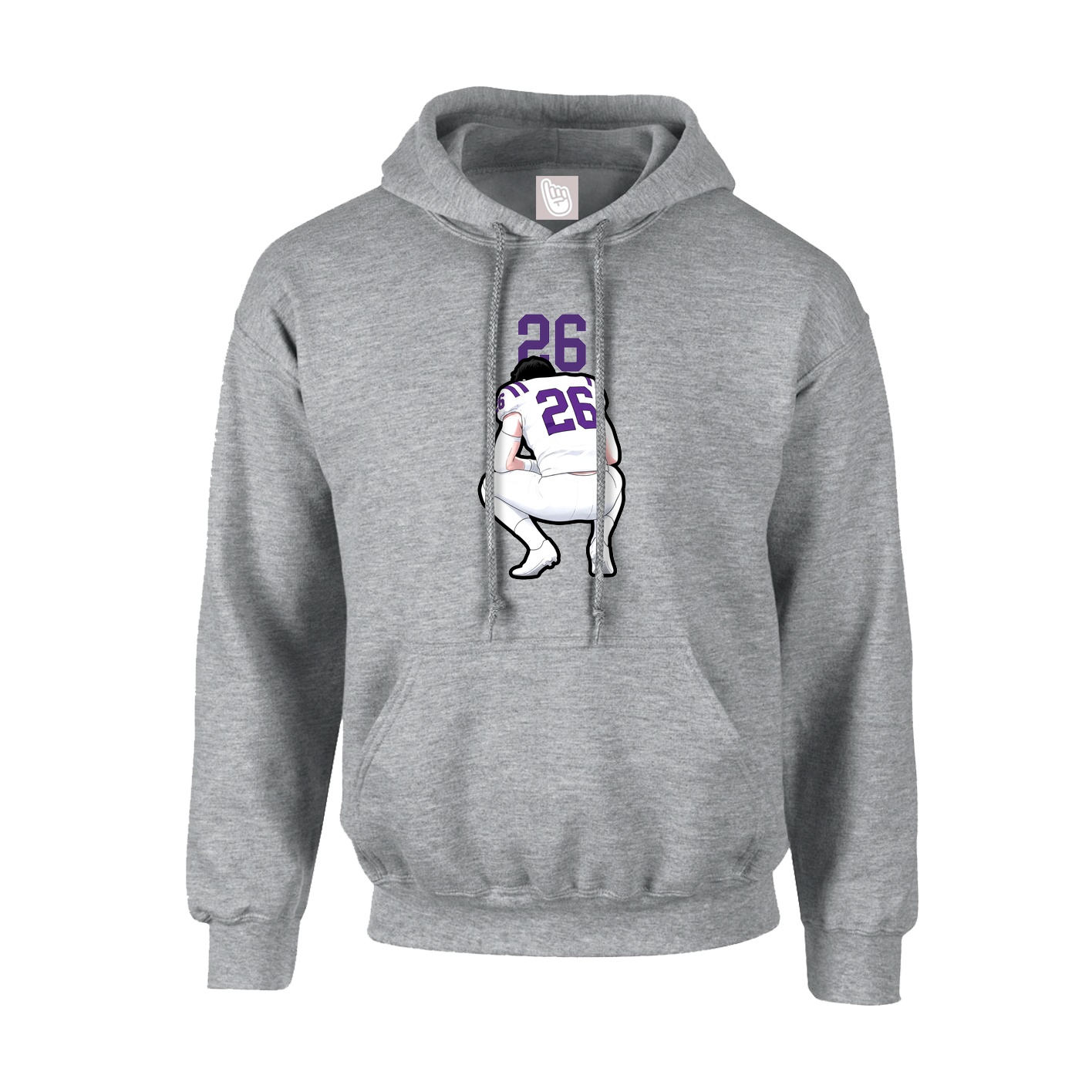 Hoodie — Number Top in Grey