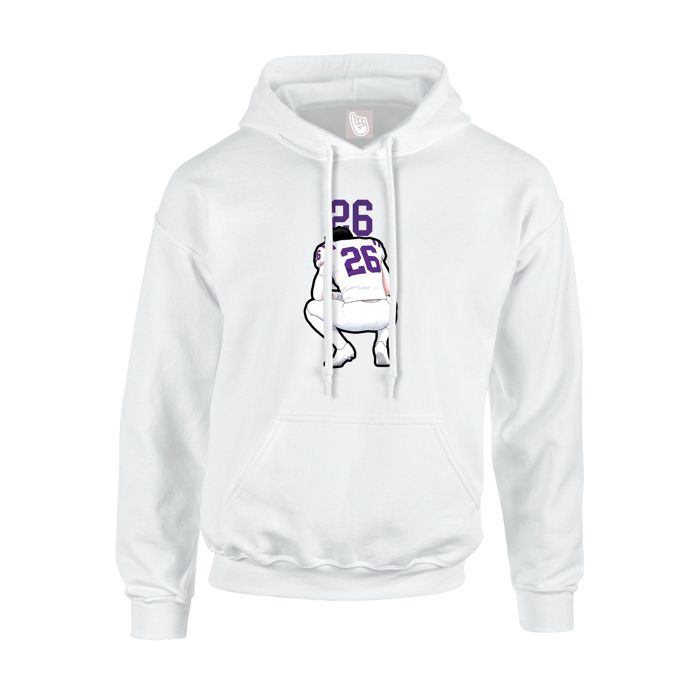 Youth Hoodie — Number Top in White