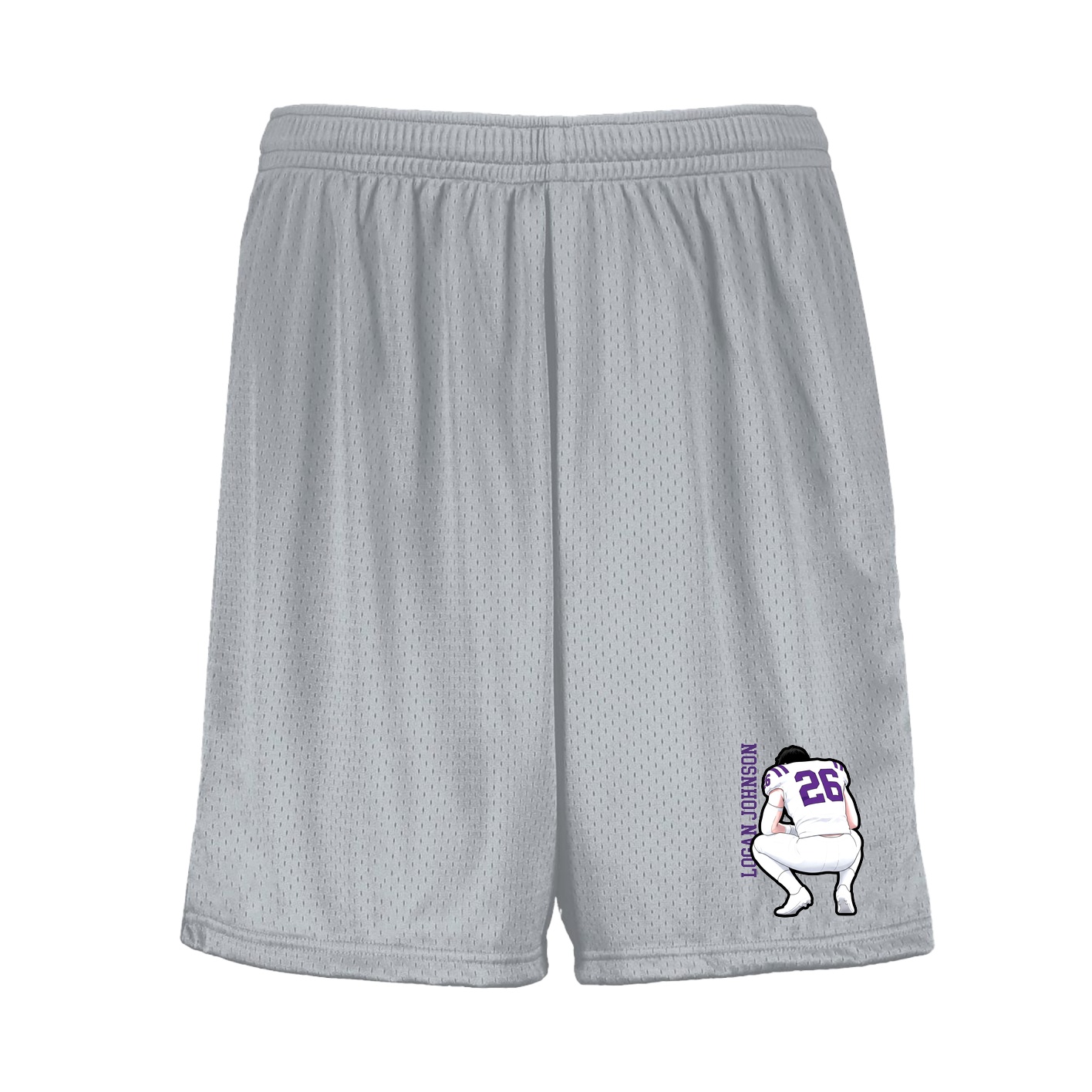 Shorts — Name Vertical in Silver