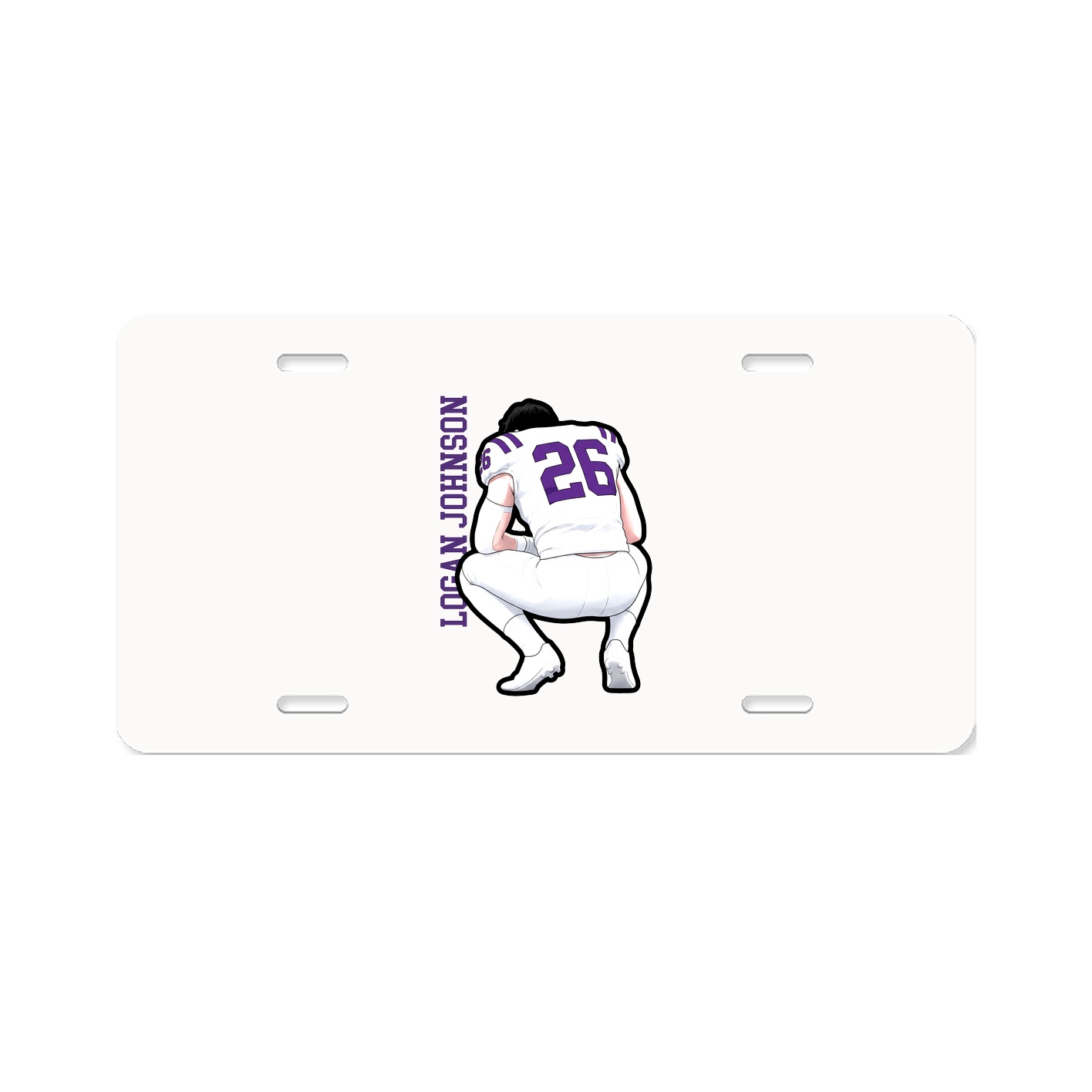 License Plate — Name Vertical in Classic