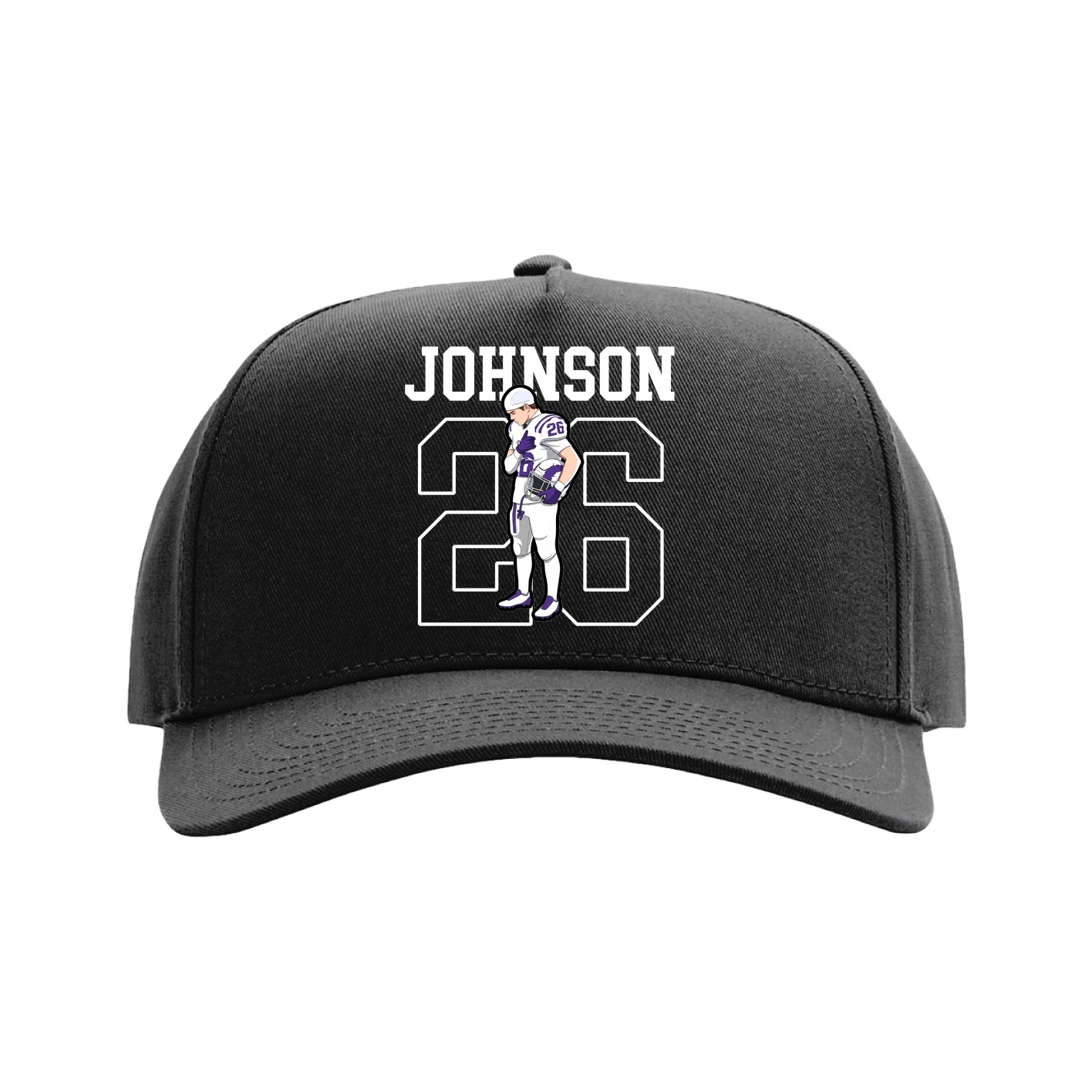 Full Fabric Five-Panel Champ Cap — Shirsey in Black