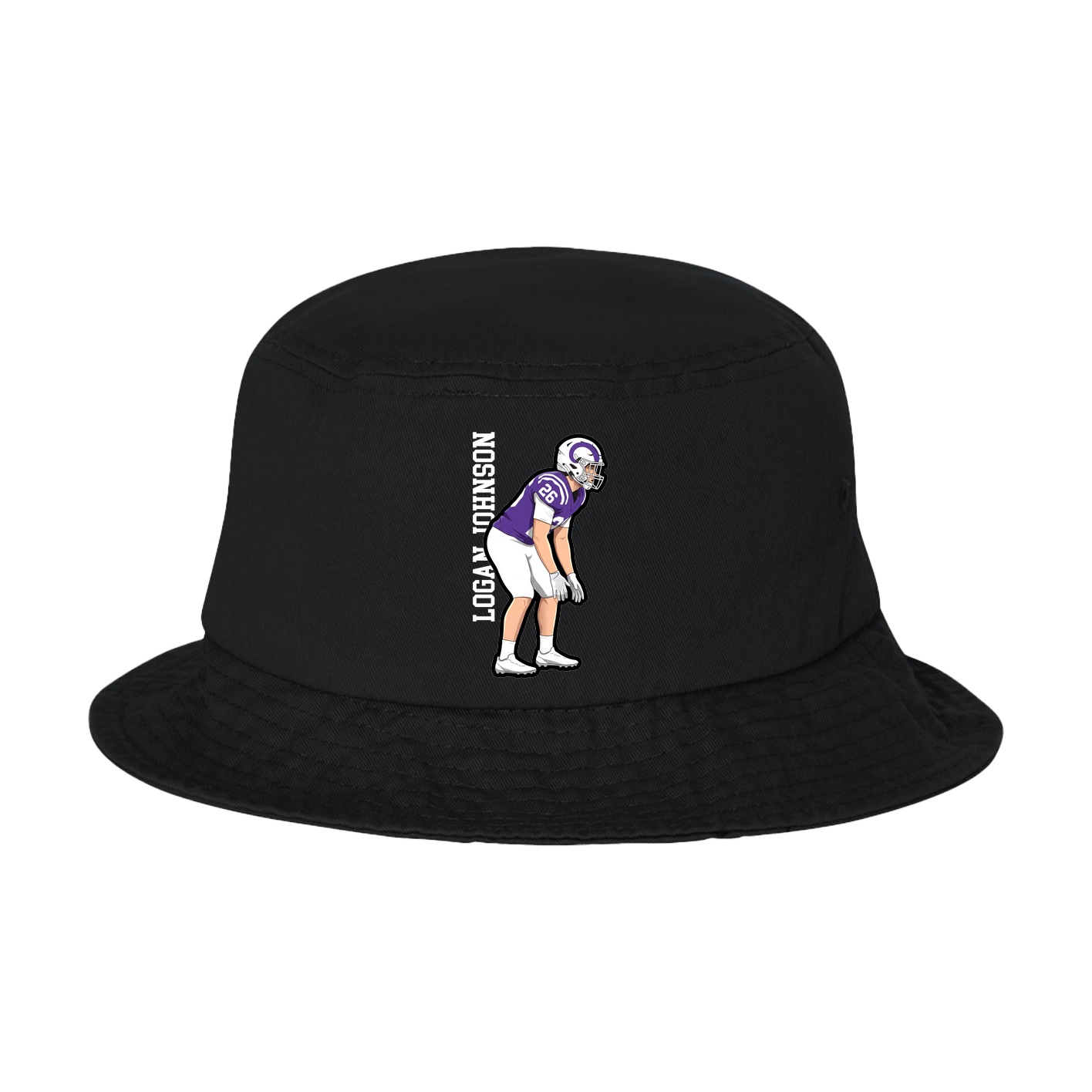 Bucket Cap — Name Vertical in Black