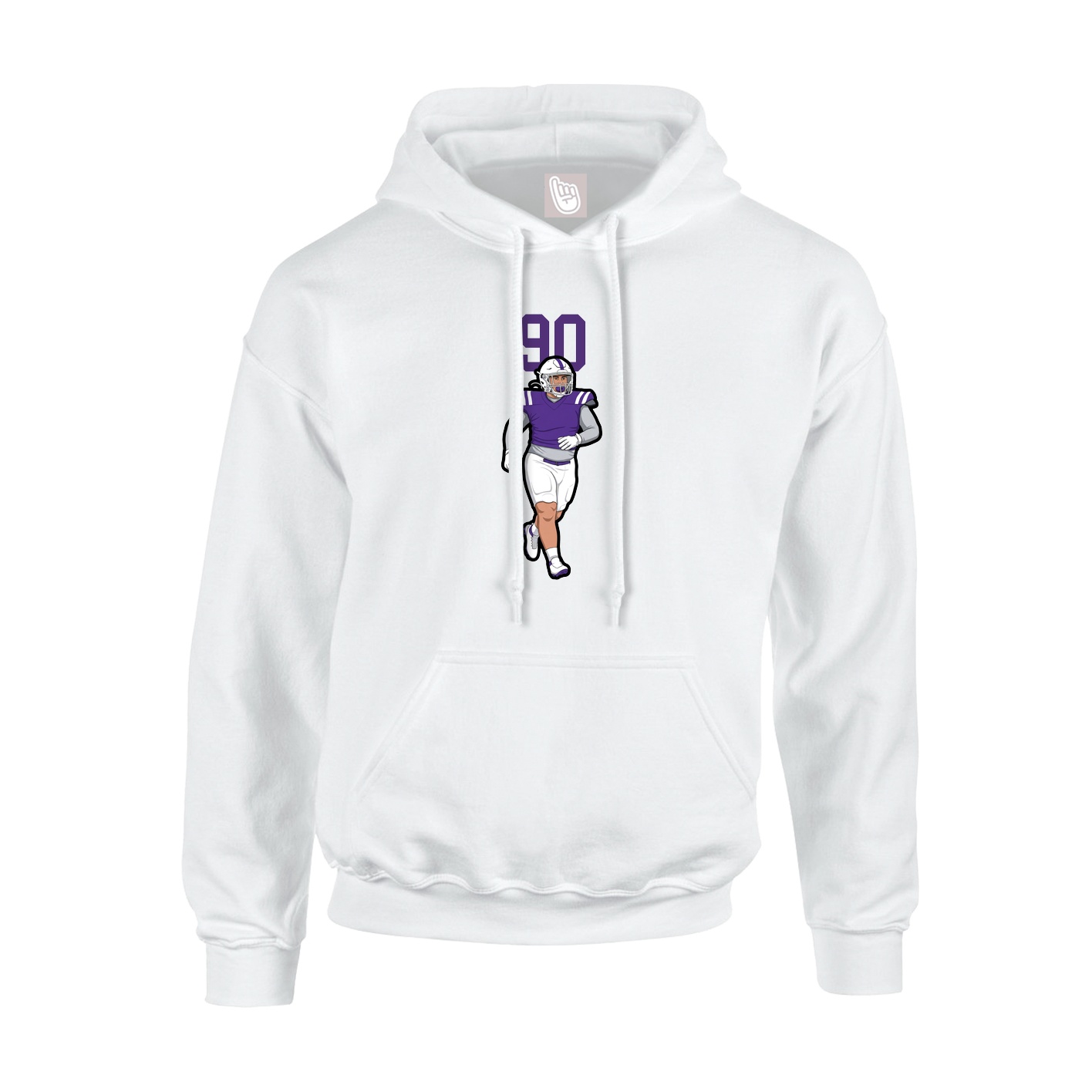 Youth Hoodie — Number Top in White