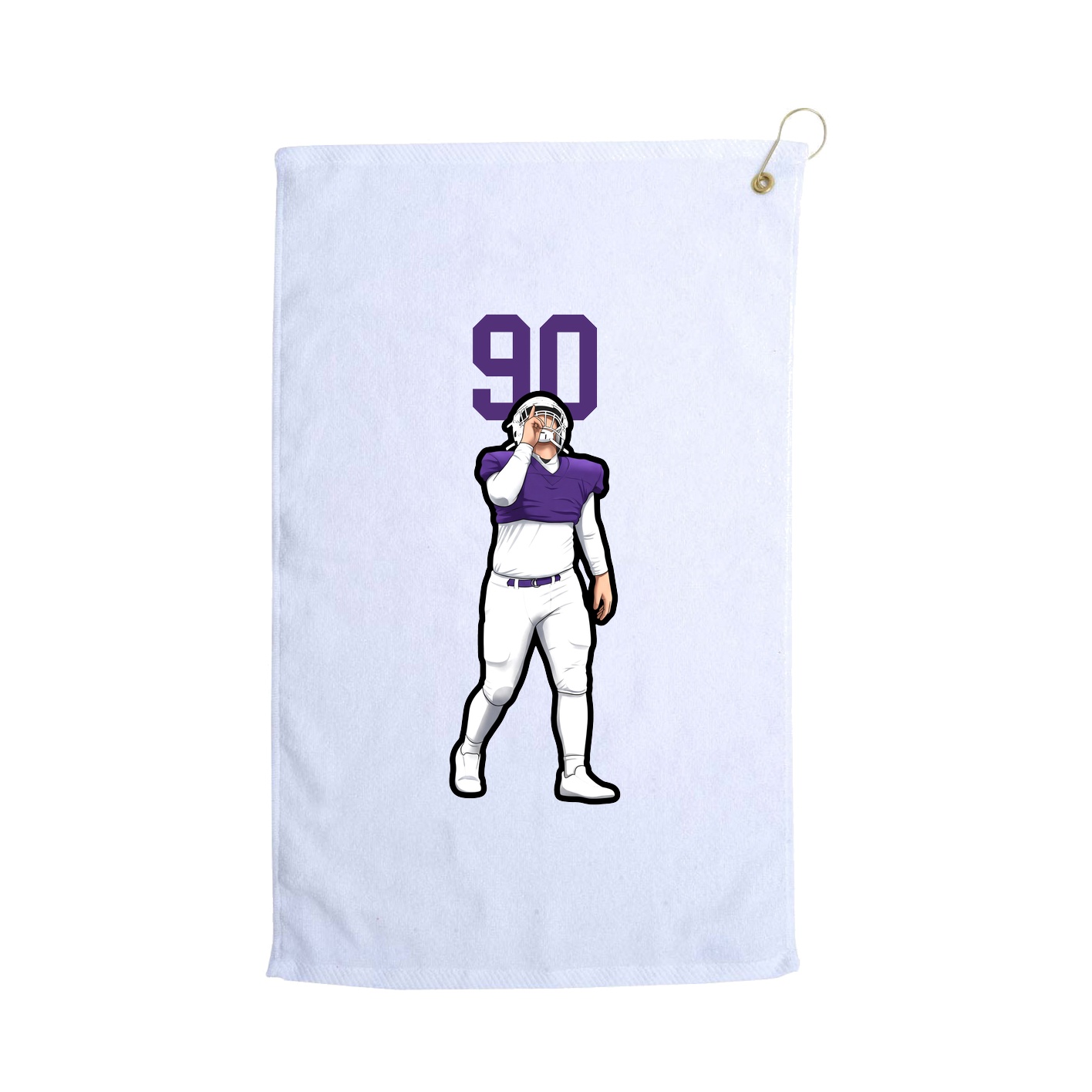 Golf Towel — Number Top in White