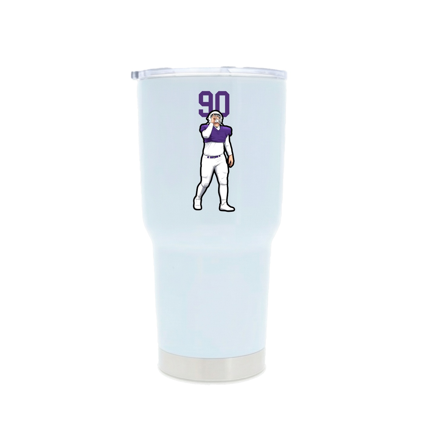 30oz Stainless Steel Tumbler — Number Top in White