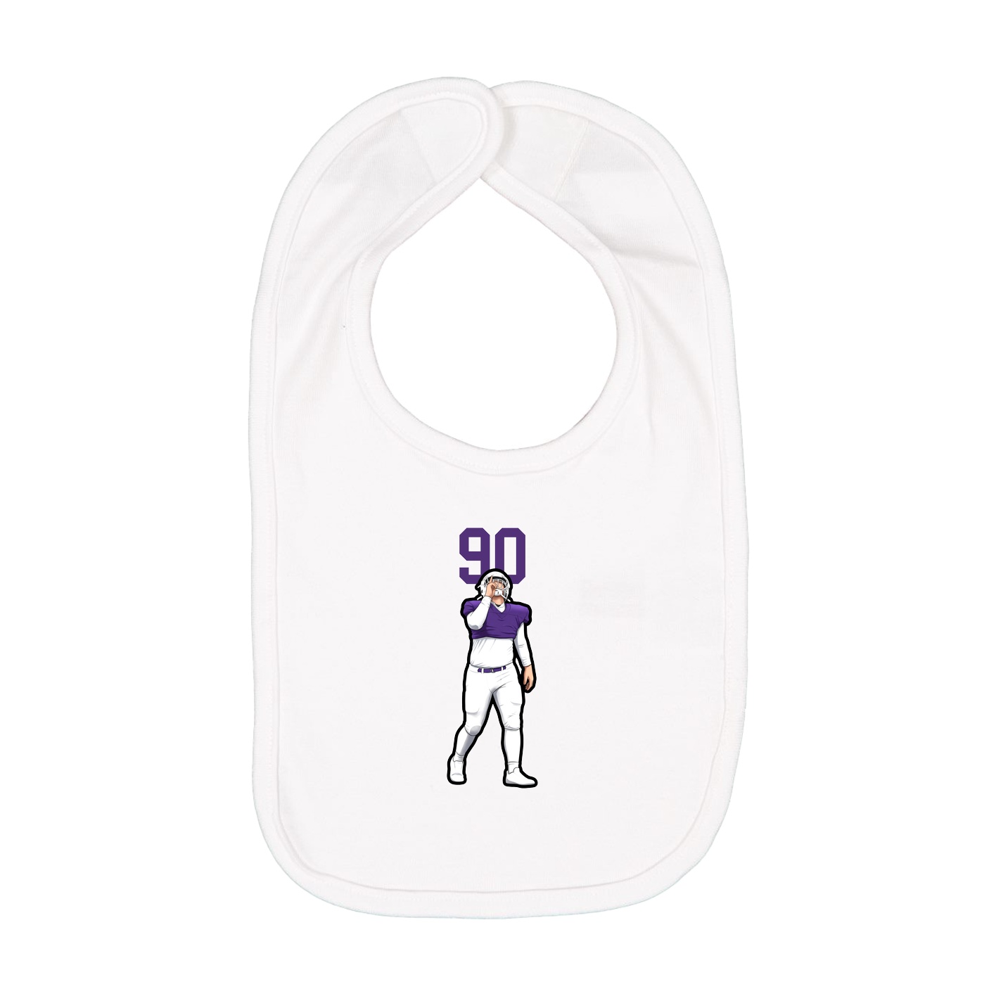 Infant Bib — Number Top in White