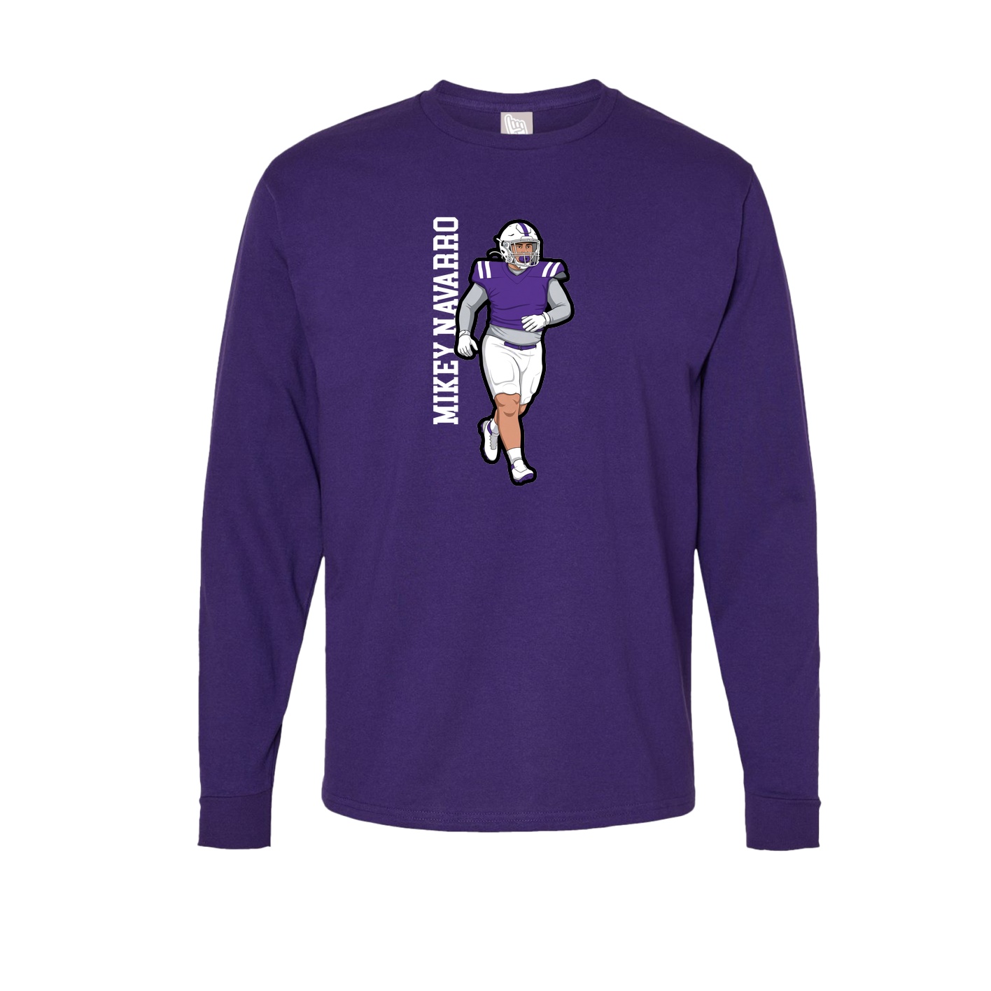 Long Sleeve Tee — Name Vertical in Purple