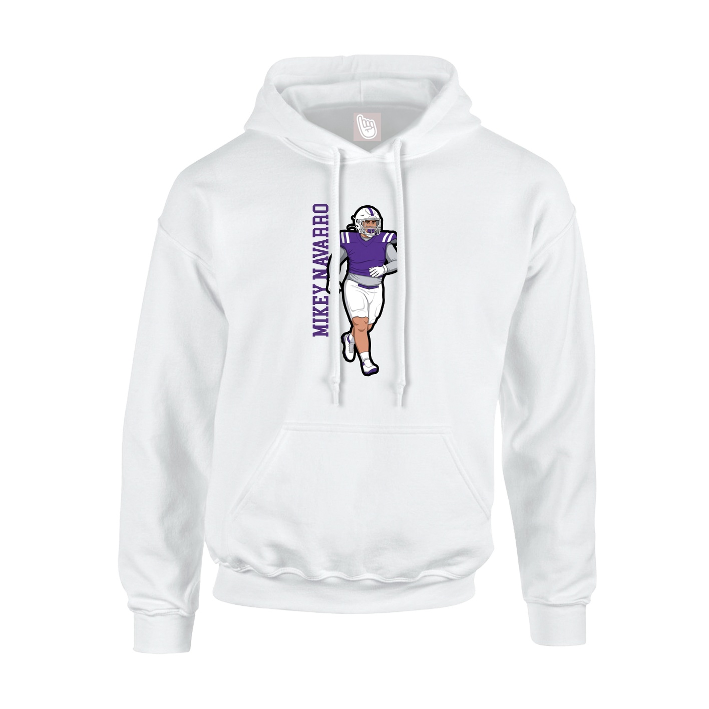 Hoodie — Name Vertical in White