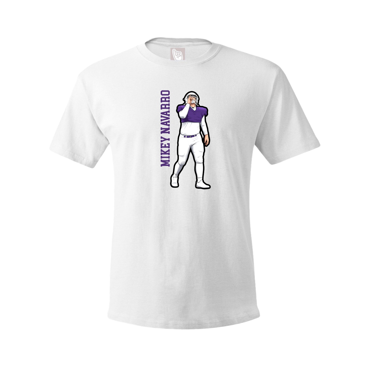 Tee — Name Vertical in White