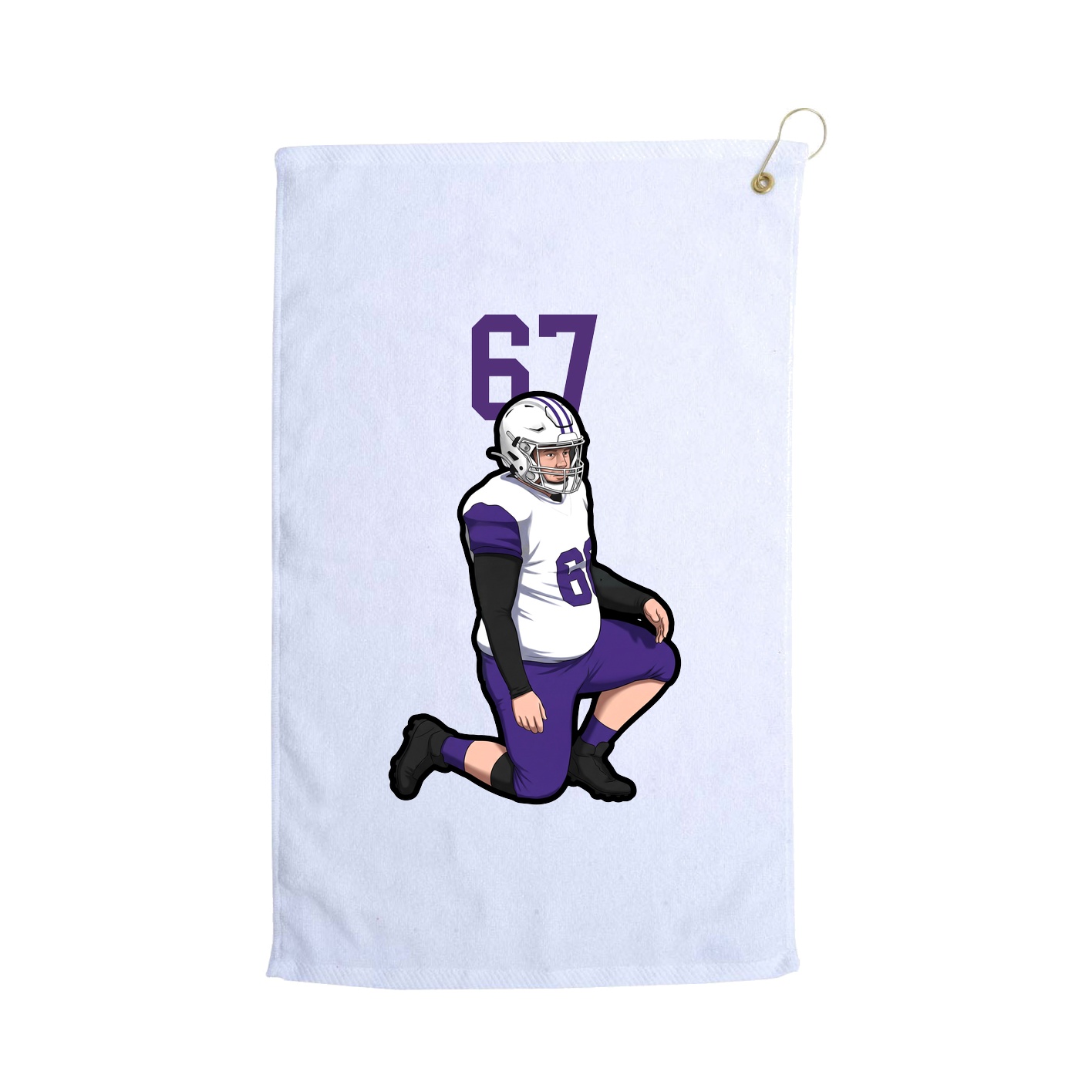 Golf Towel — Number Top in White