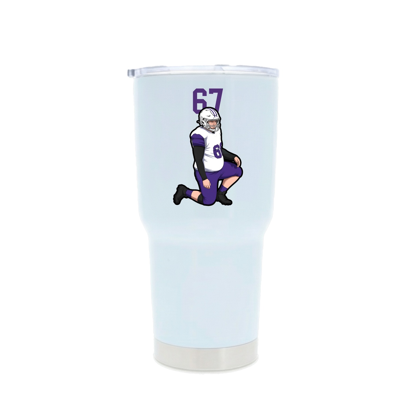 30oz Stainless Steel Tumbler — Number Top in White