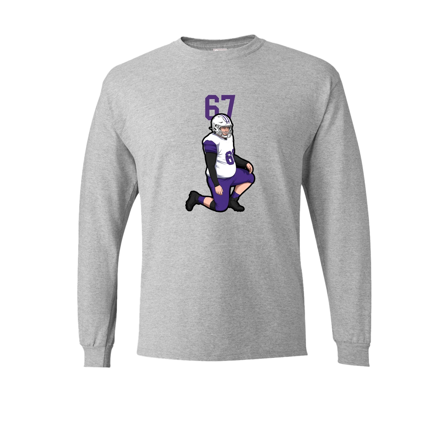 Long Sleeve Tee — Number Top in Grey