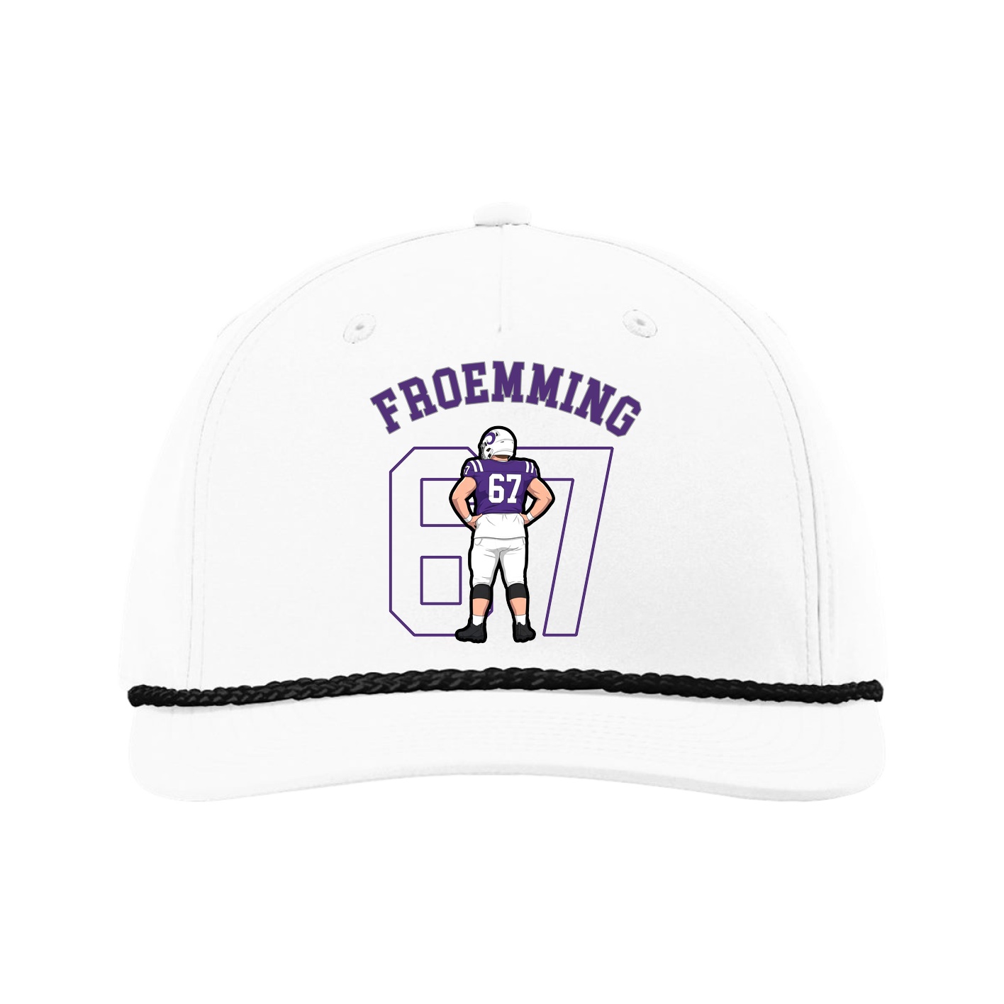 Five-Panel Classic Rope Cap — Shirsey Arch in White