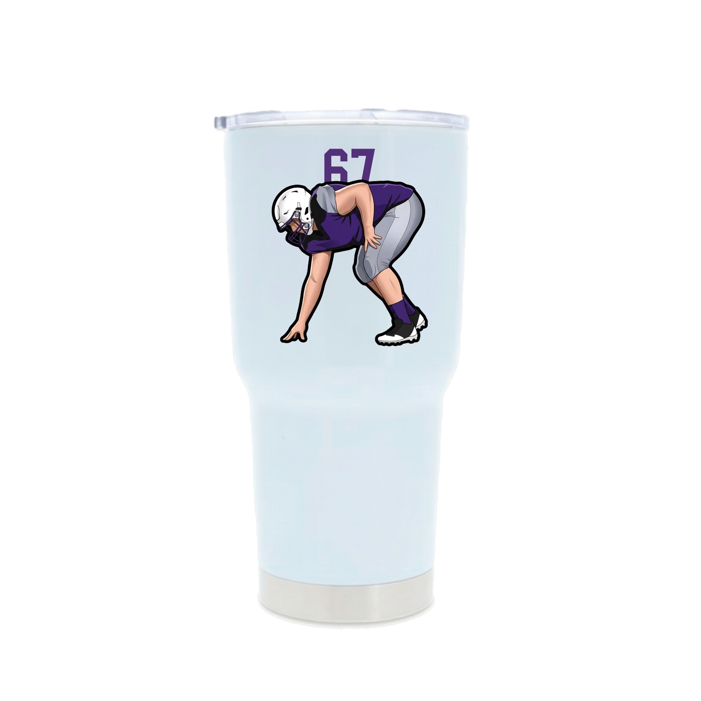 30oz Stainless Steel Tumbler — Number Top in White