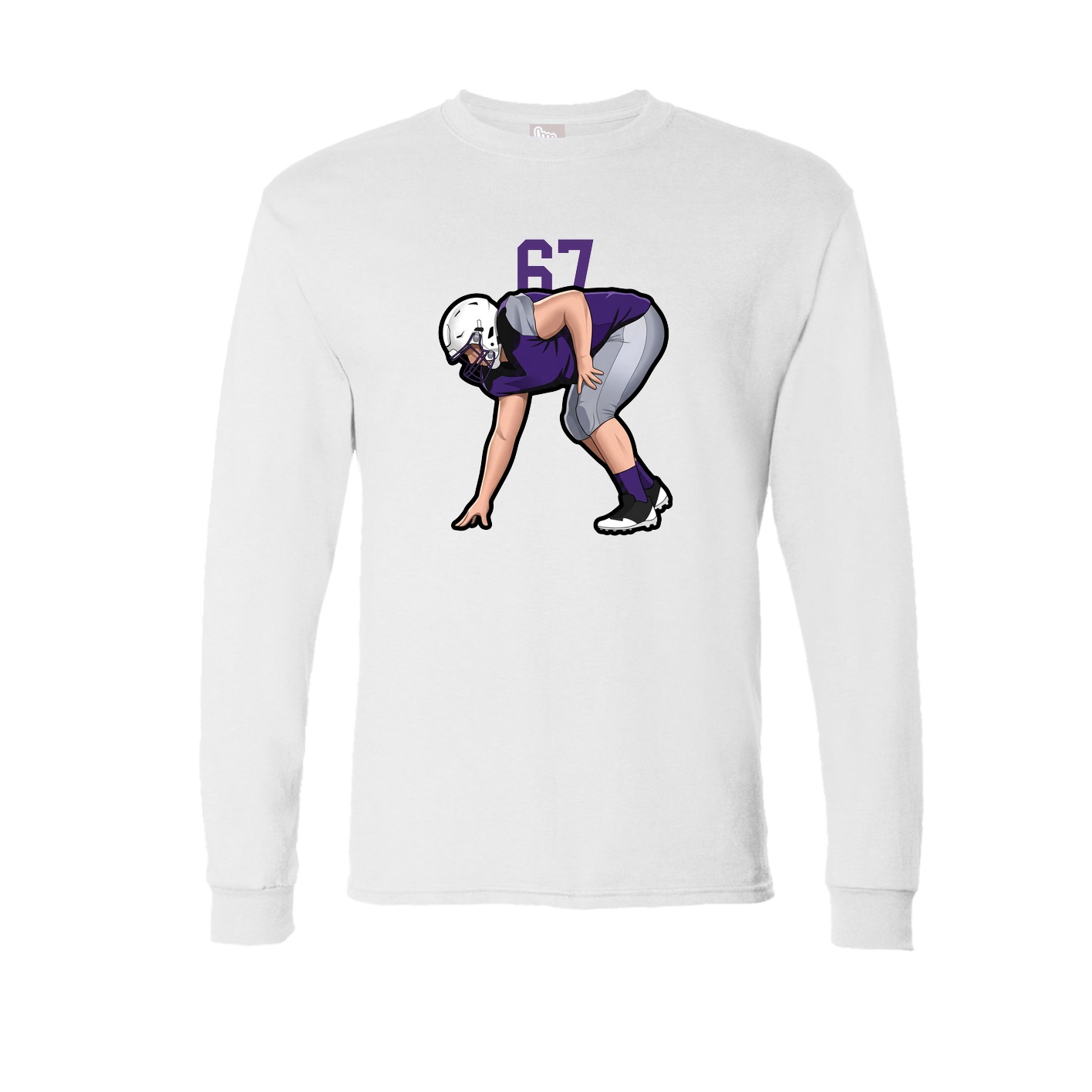 Long Sleeve Tee — Number Top in White